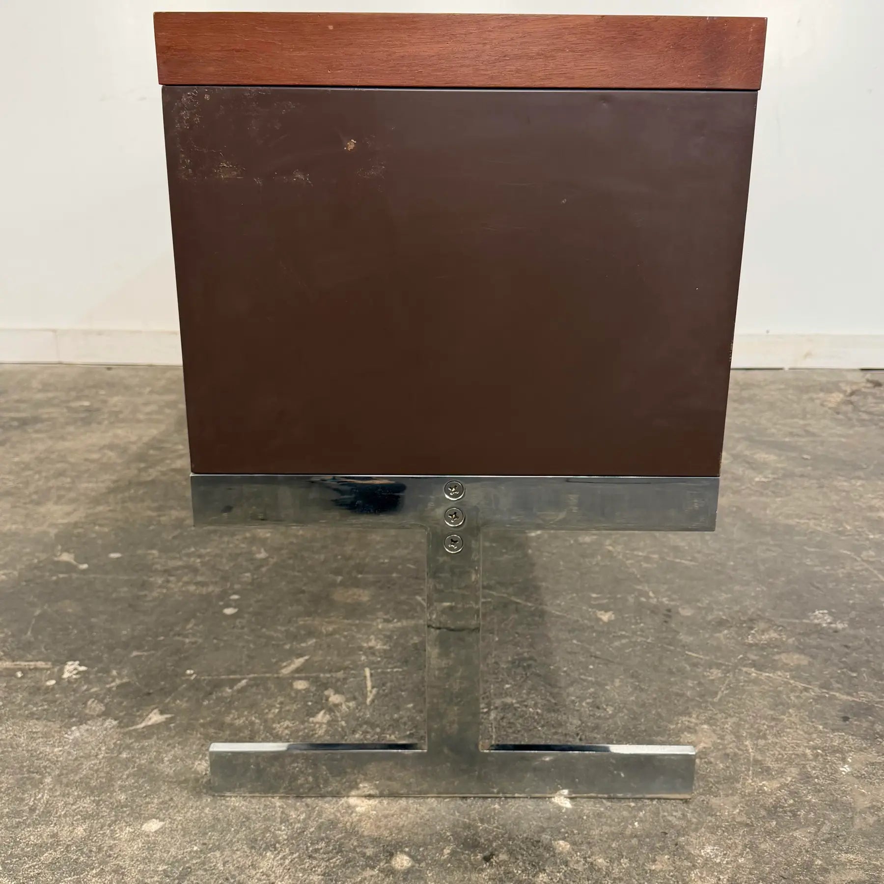 Peerless Steel Equipment Co. Walnut and Steel Credenza