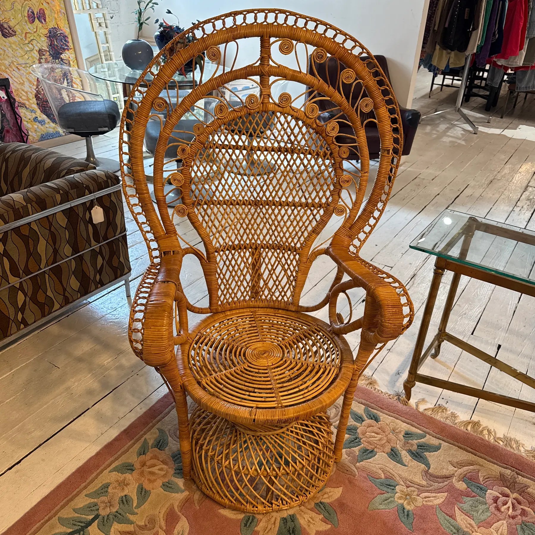 Vintage Rattan Peacock Chair