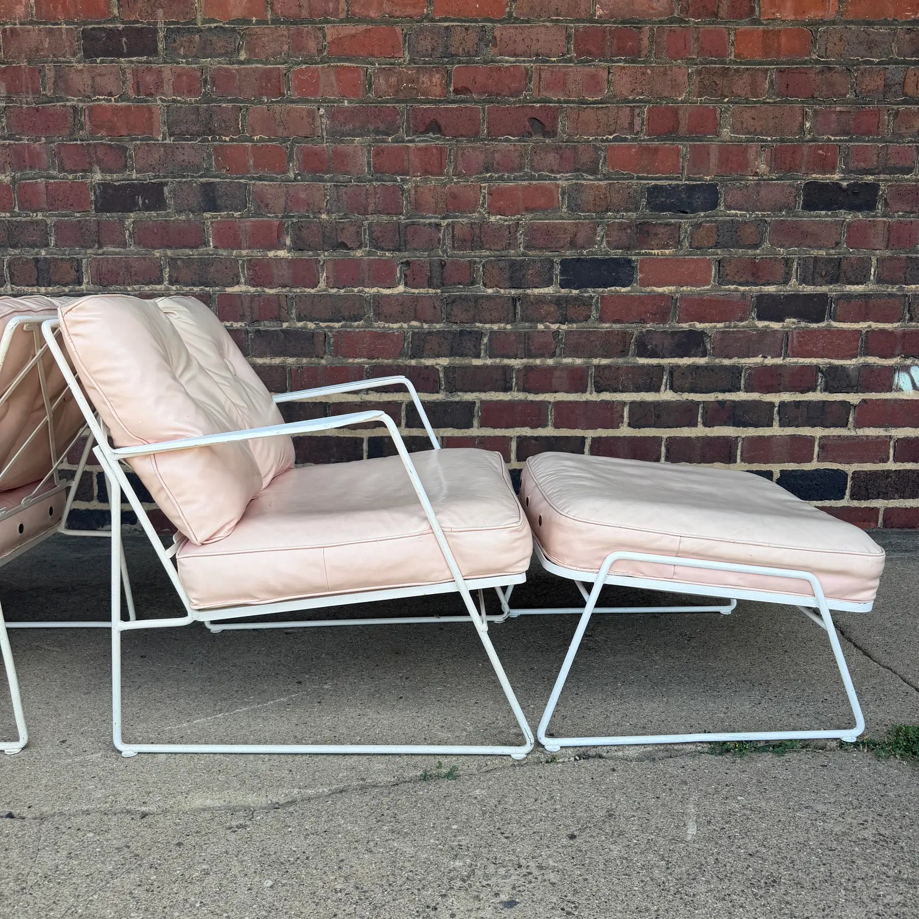 Very Rare Salterini Pair of Lounge Chairs and Ottomans