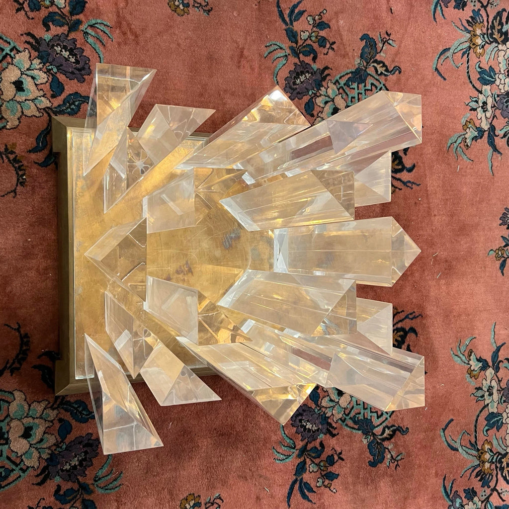 8’ Round Jeffrey Bigelow Lucite and Glass Dining Table