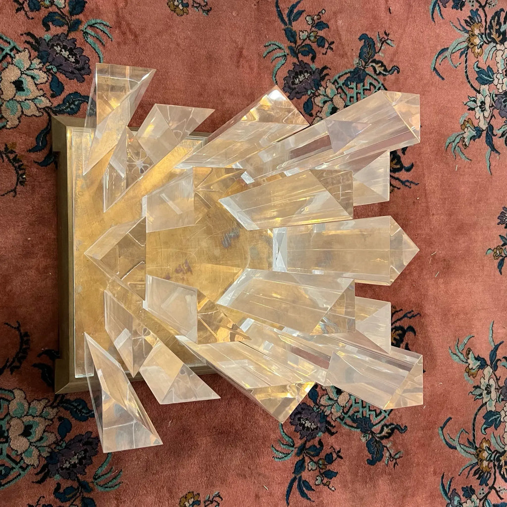 8’ Round Jeffrey Bigelow Lucite and Glass Dining Table Monumental