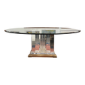 8’ Round Jeffrey Bigelow Lucite and Glass Dining Table