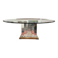 8’ Round Jeffrey Bigelow Lucite and Glass Dining Table Monumental