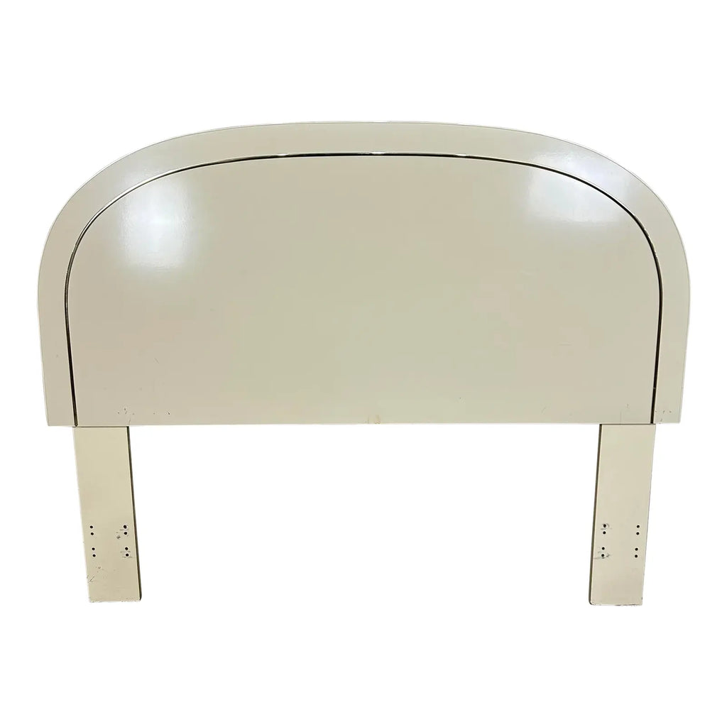 80s Laminate Cream Full Size Headboard With Brass Trim
