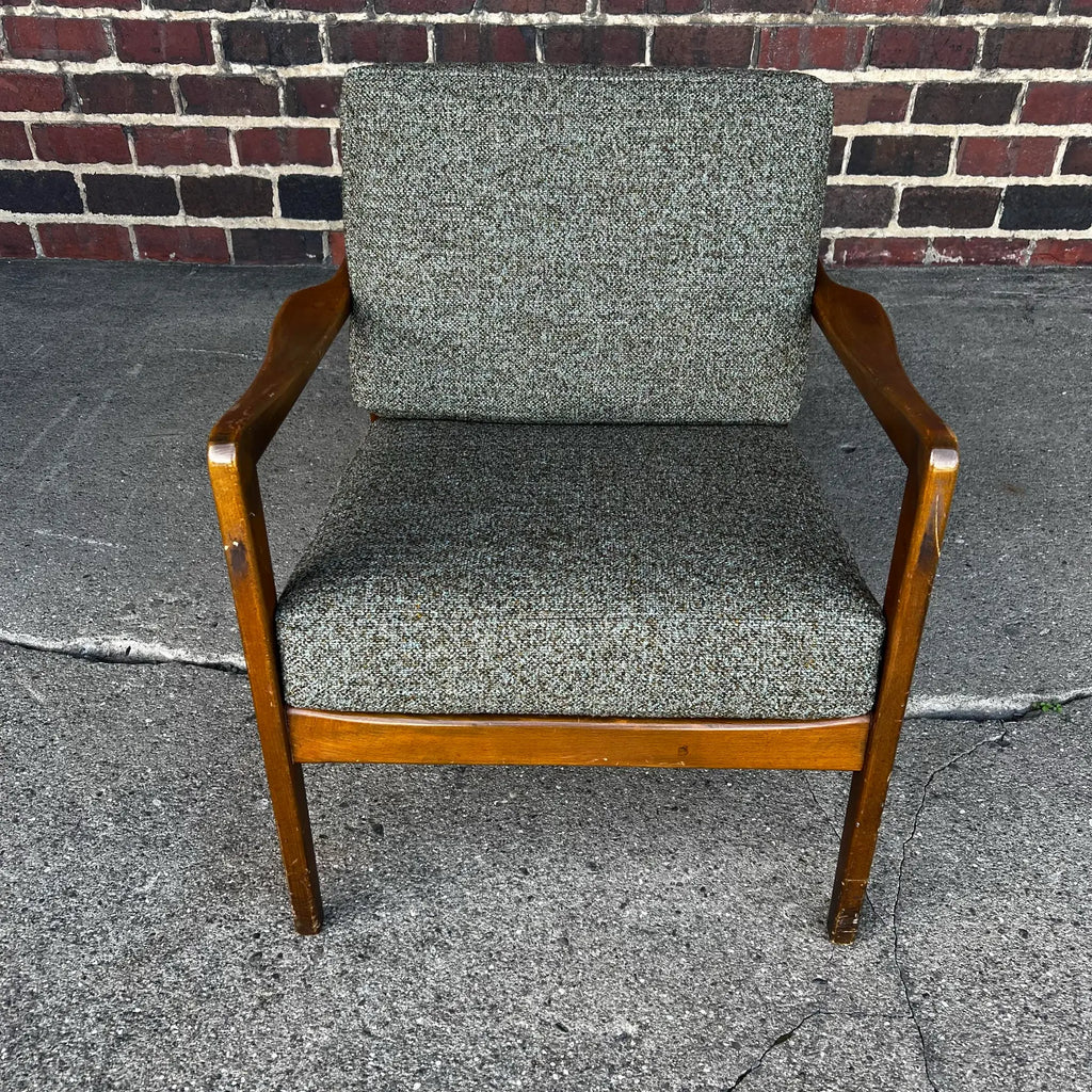 Dux Lounge Chair With New Foam and Fabric Straps (Green Tweed)