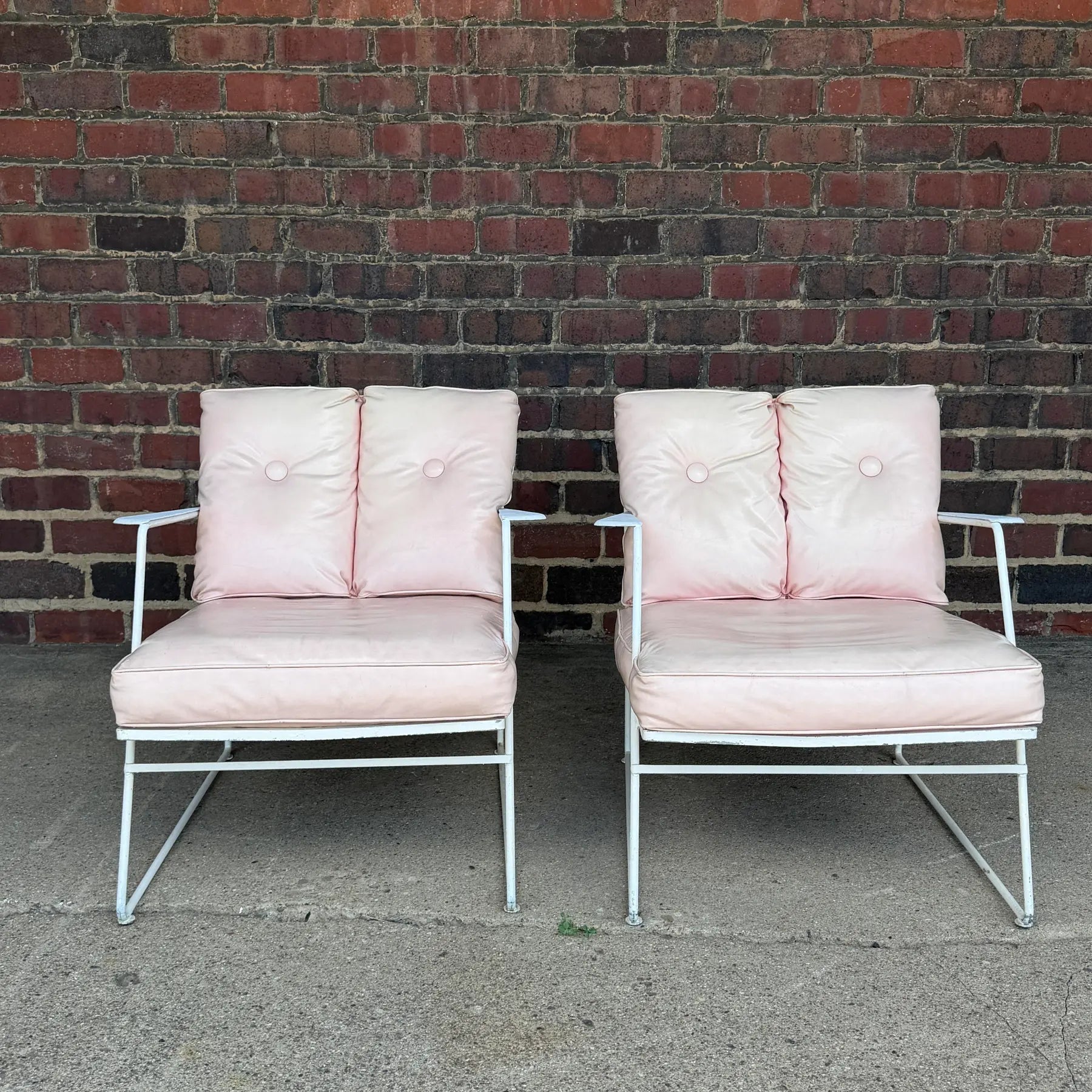 Very Rare Salterini Pair of Lounge Chairs and Ottomans