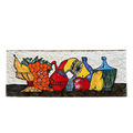 Unsigned Glazed Ceramic Still Life Wall Hanging Art