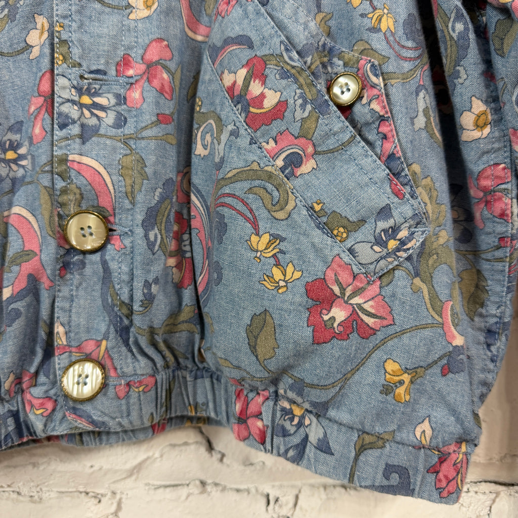 Liz Claiborne 80’s floral chambray denim jacket