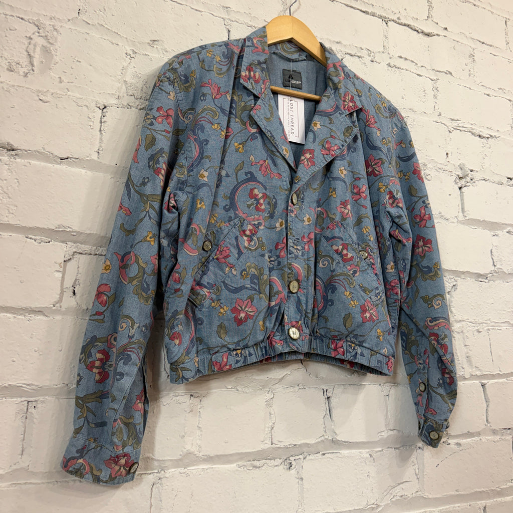 Liz Claiborne 80’s floral chambray denim jacket