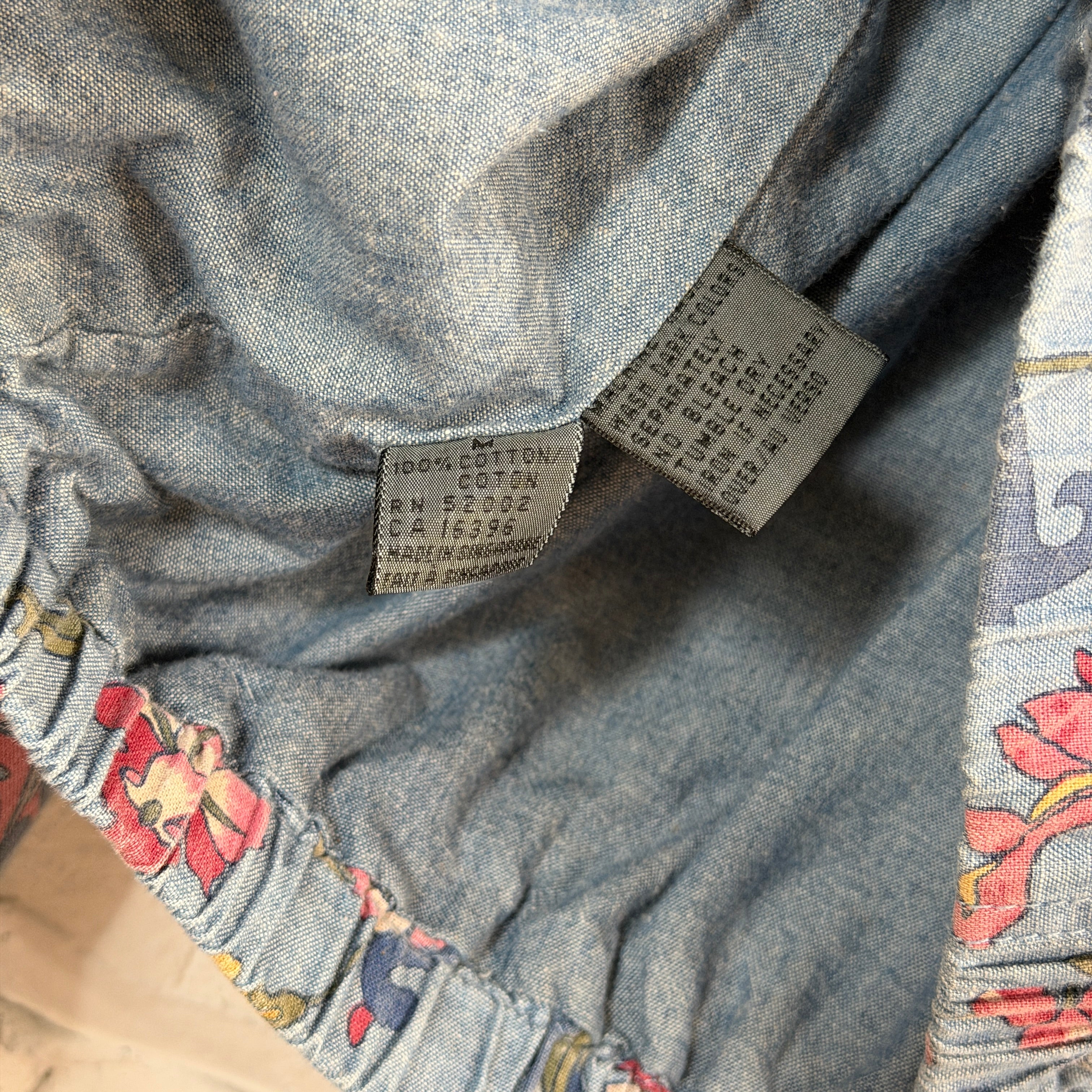 Liz Claiborne 80’s floral chambray denim jacket