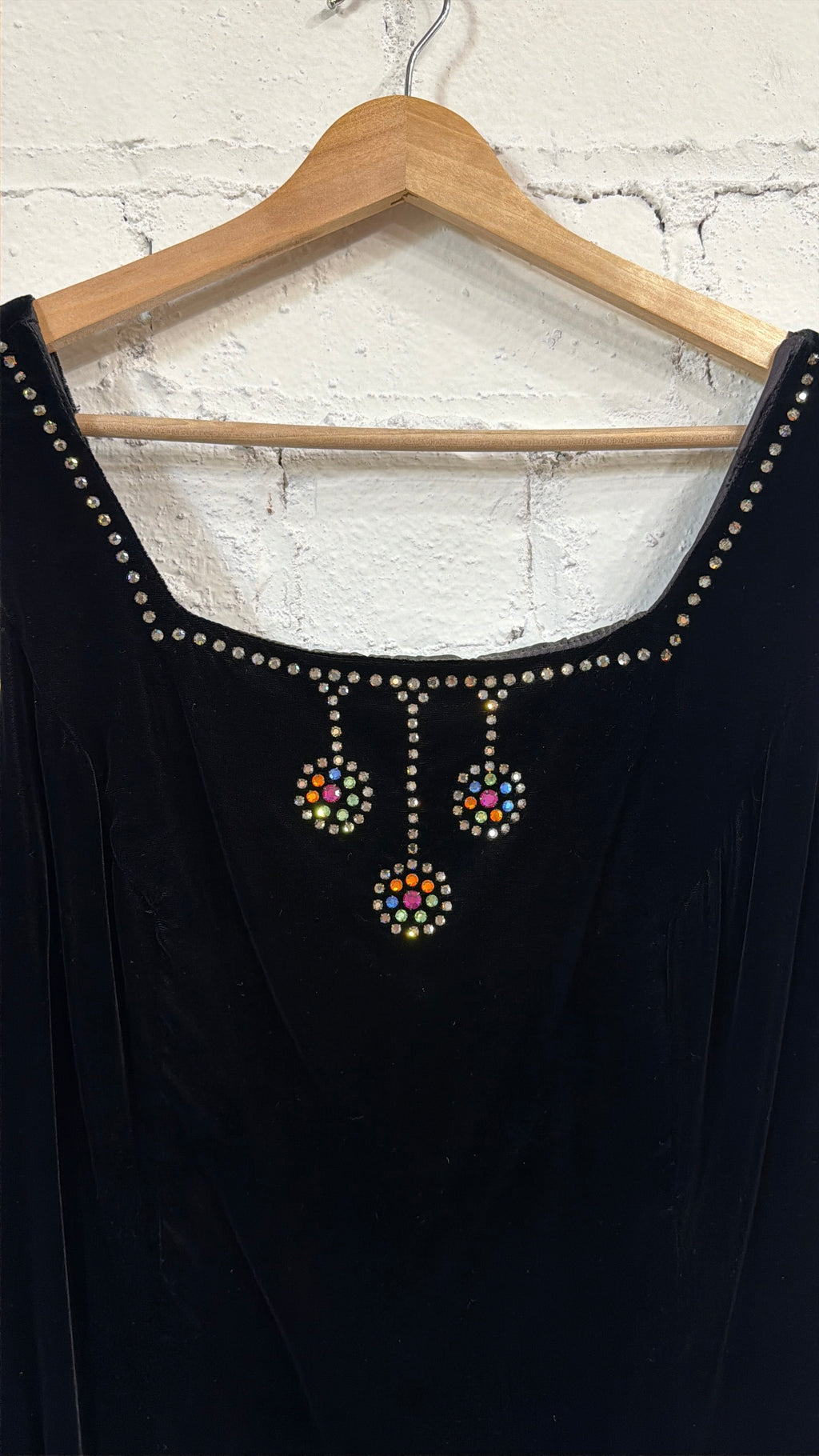 Rhinestoned Velvet little black dress