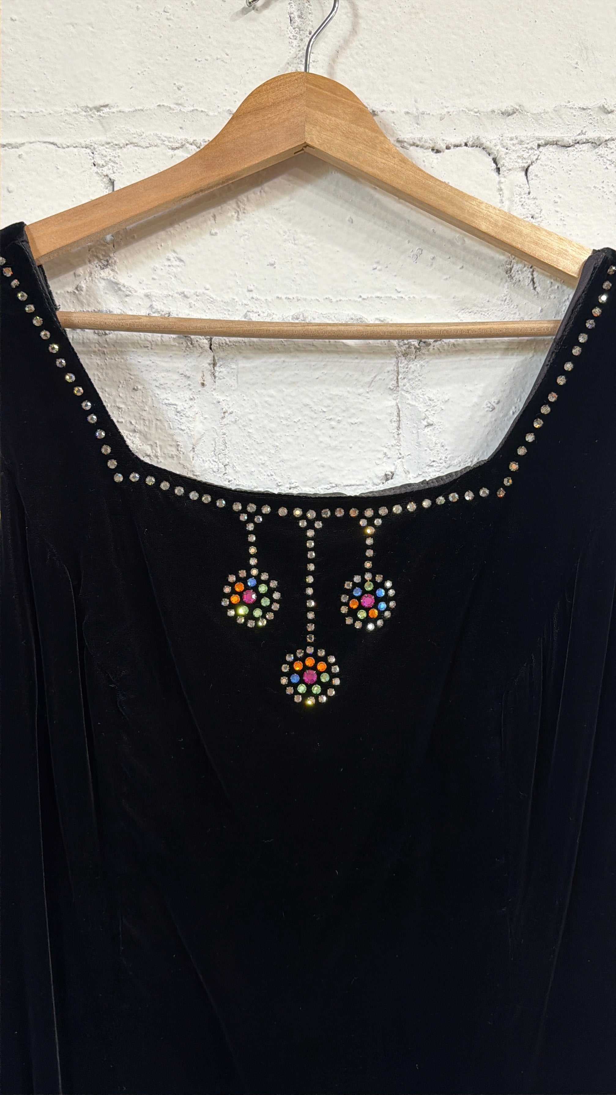 Rhinestoned Velvet little black dress