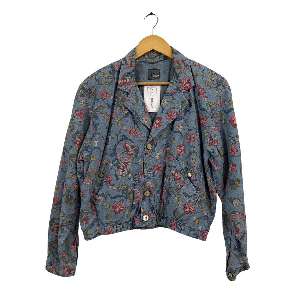Liz Claiborne 80’s floral chambray denim jacket