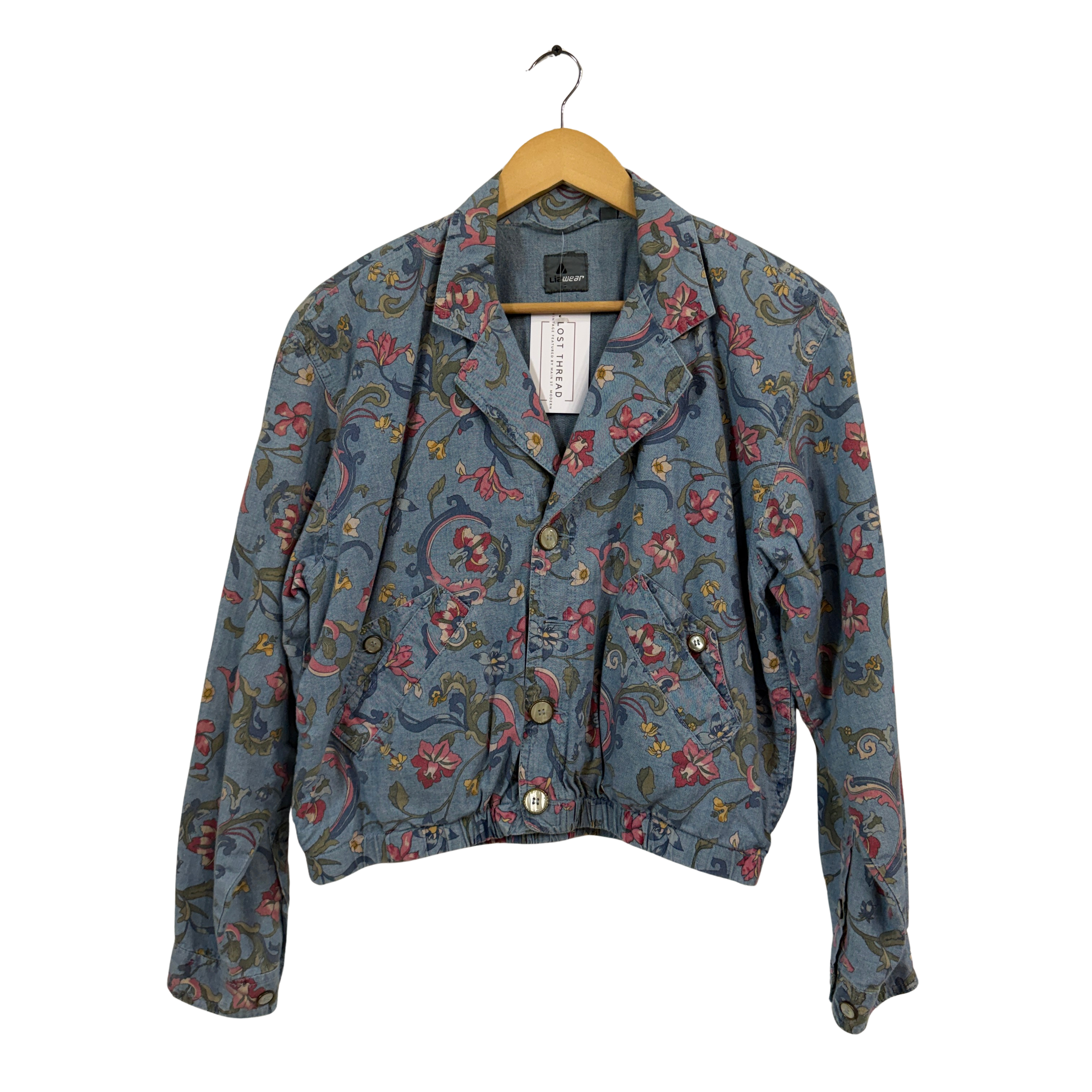 Liz Claiborne 80’s floral chambray denim jacket