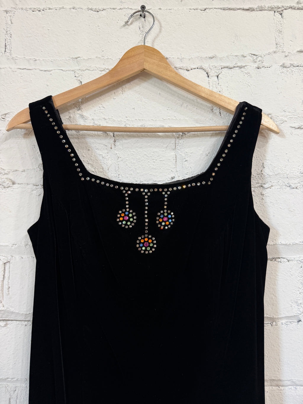 Rhinestoned Velvet little black dress