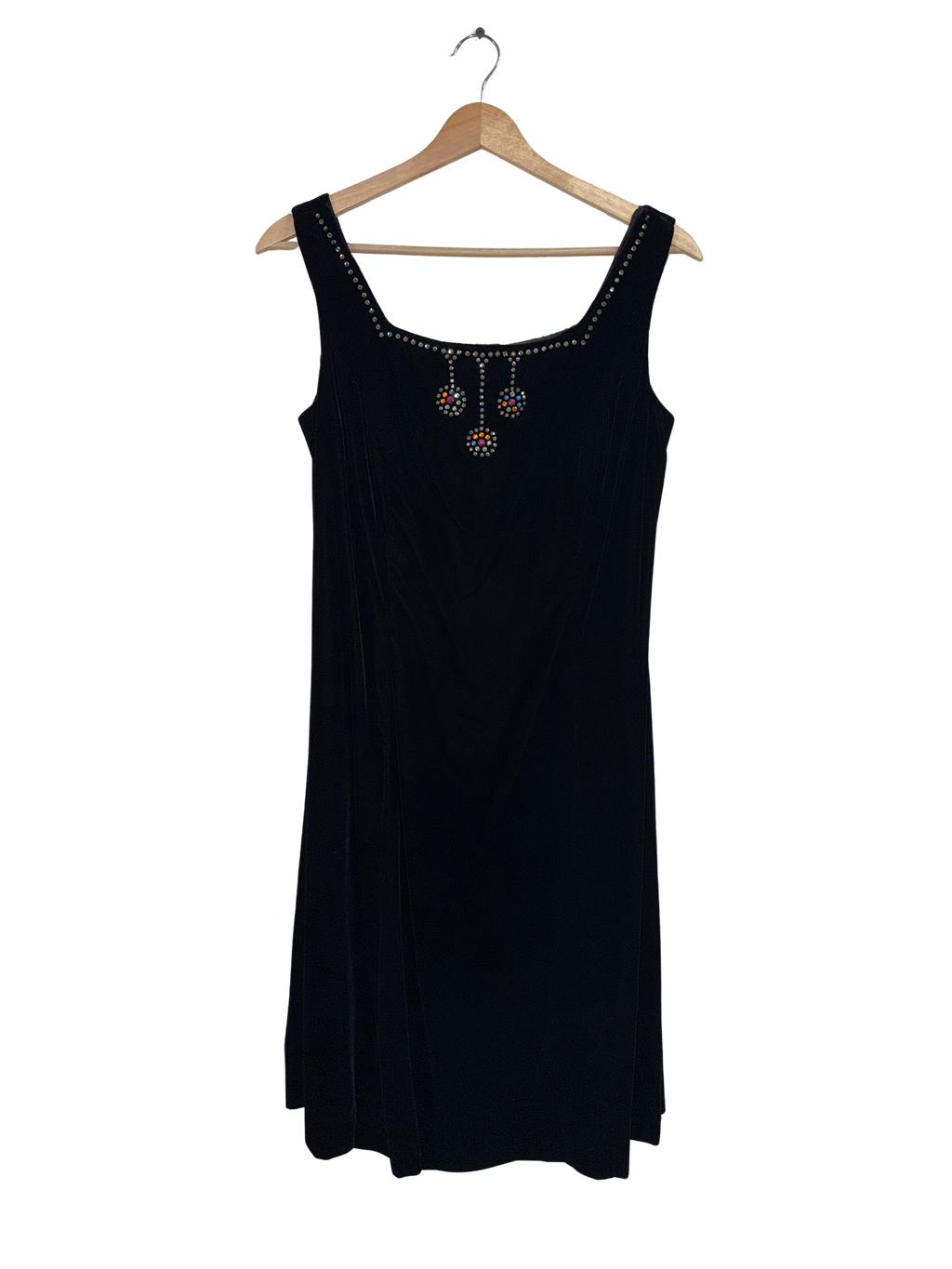 Rhinestoned Velvet little black dress