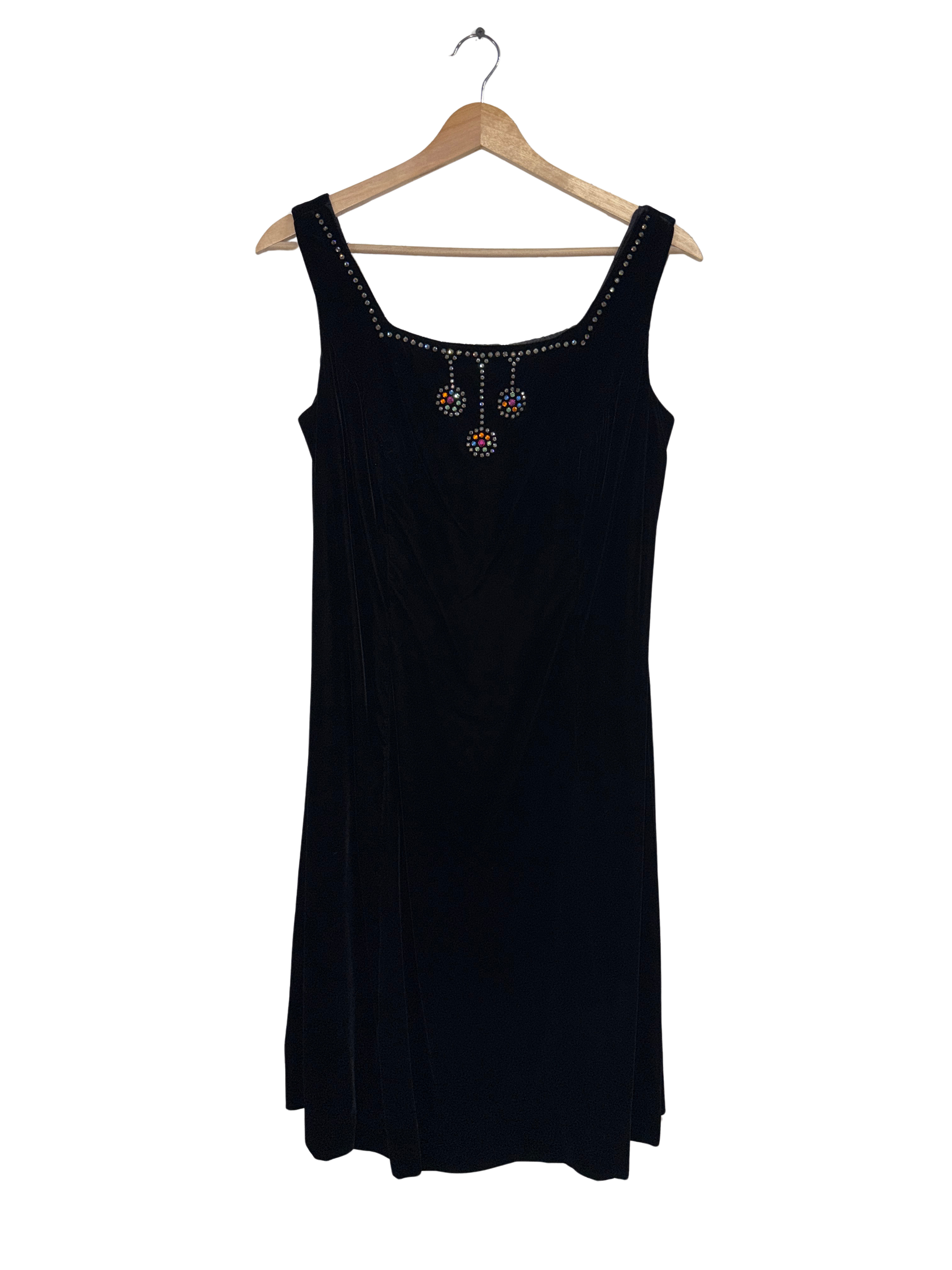 Rhinestoned Velvet little black dress