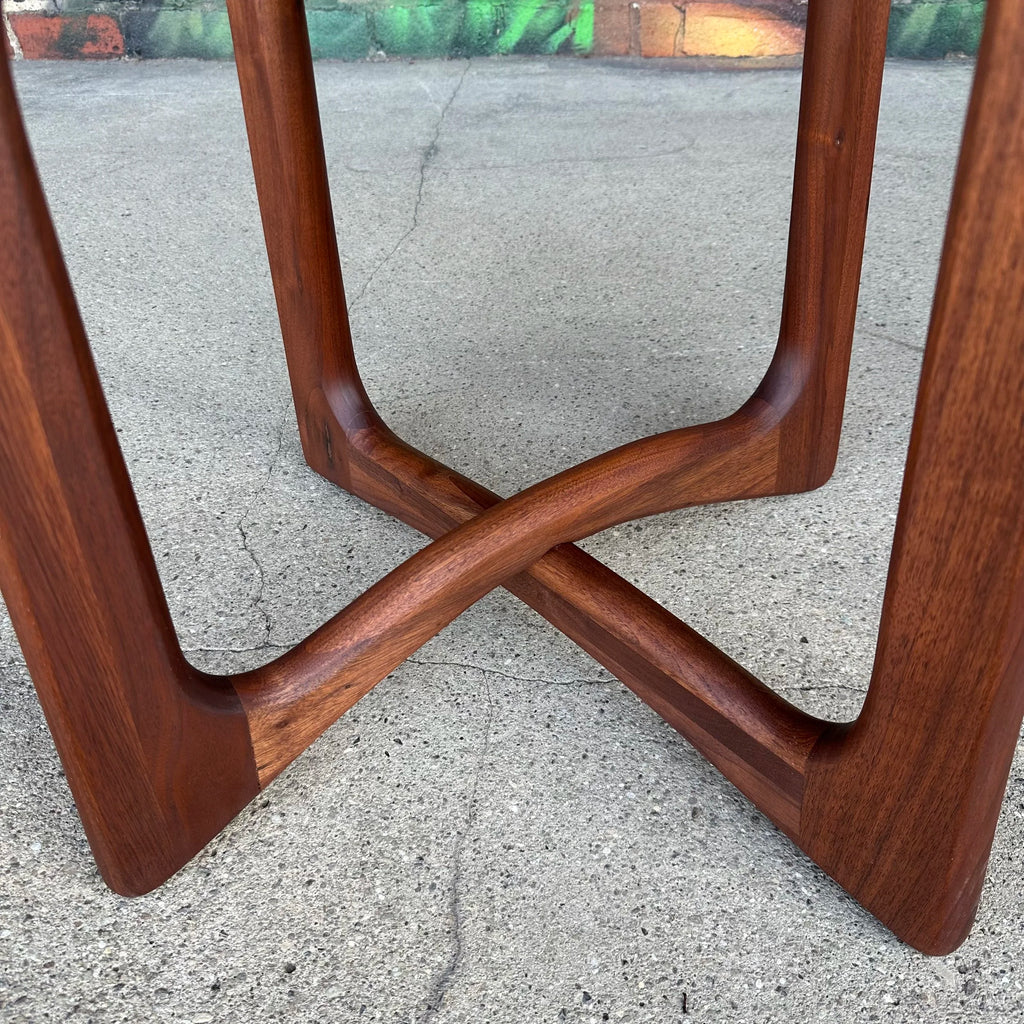 Pair of Adrian Pearsall Walnut and Glass Side Tables