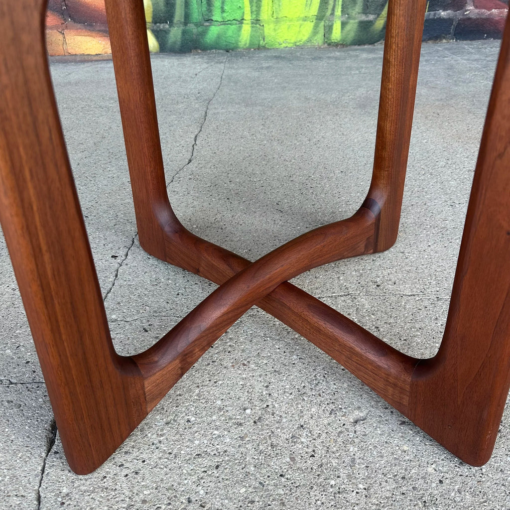Pair of Adrian Pearsall Walnut and Glass Side Tables