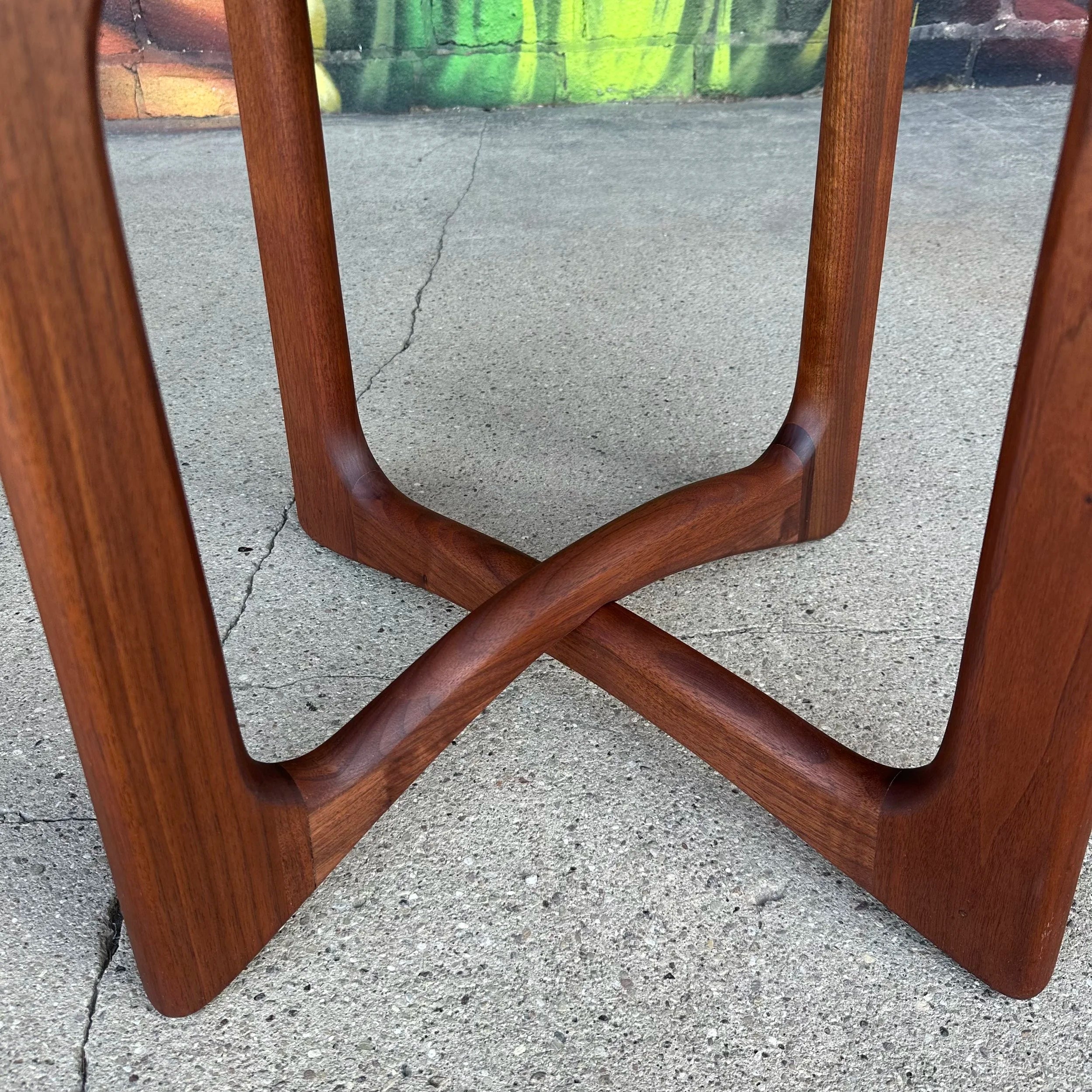 Pair of Adrian Pearsall Walnut and Glass Side Tables