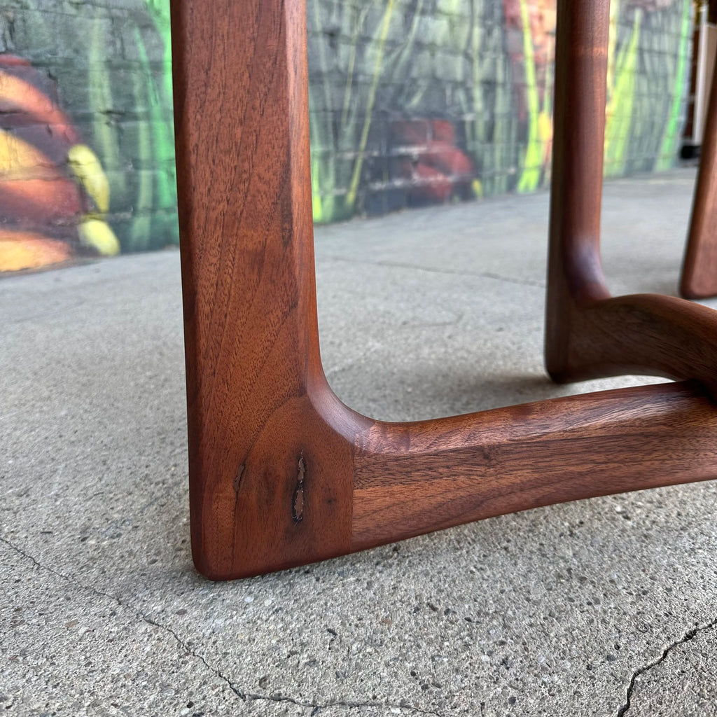 Pair of Adrian Pearsall Walnut and Glass Side Tables