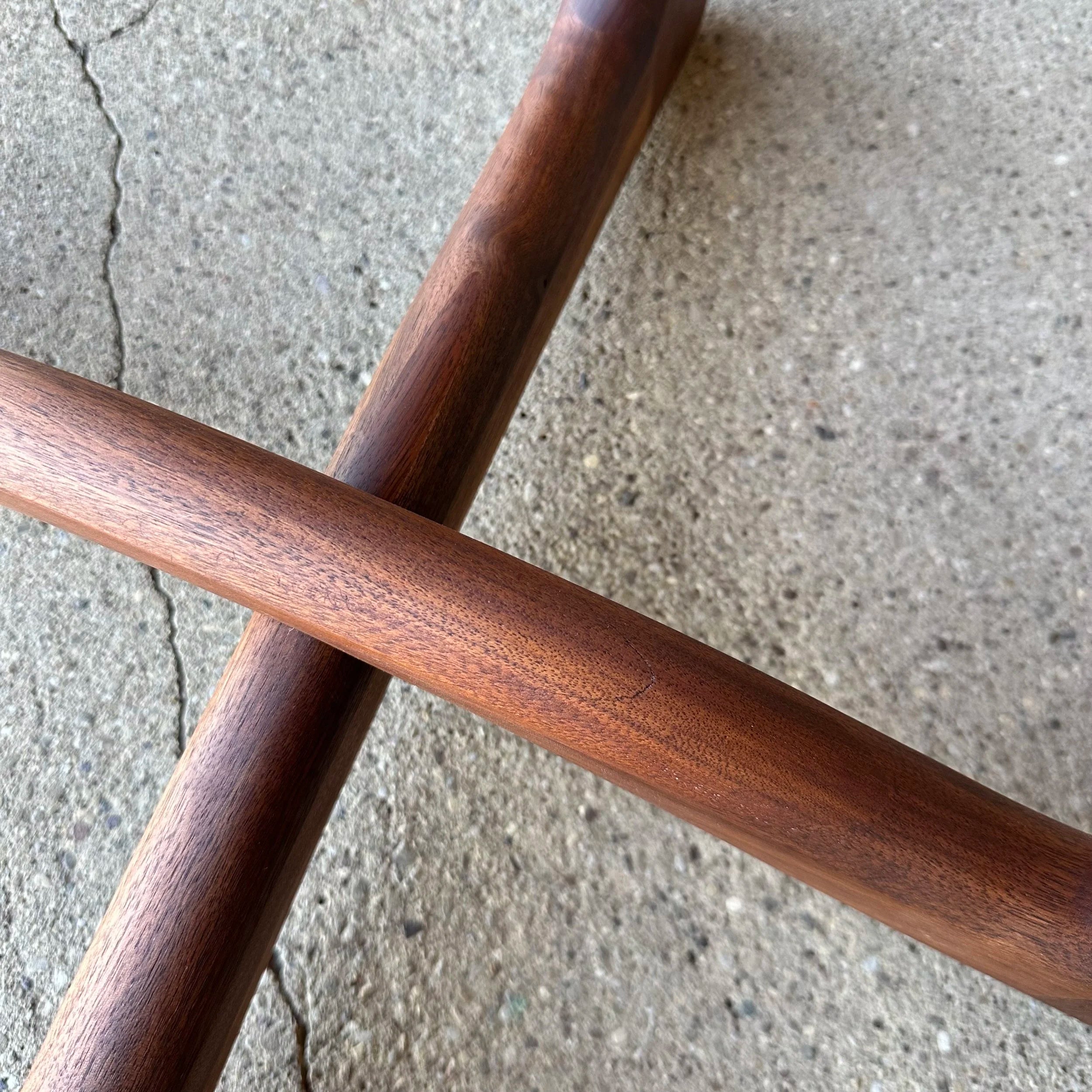 Pair of Adrian Pearsall Walnut and Glass Side Tables