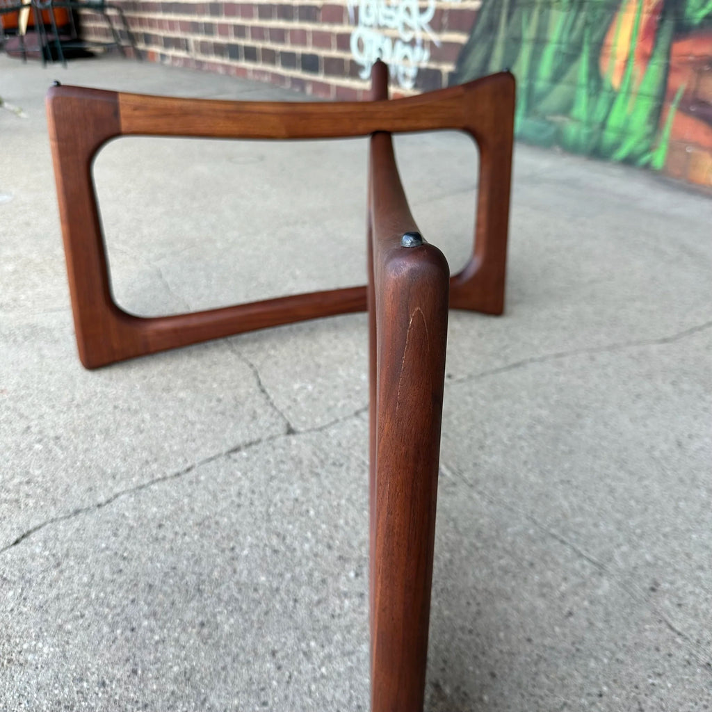 Mid-Century Modern Adrian Pearsall Kidney Shaped Glass Walnut Coffee Table