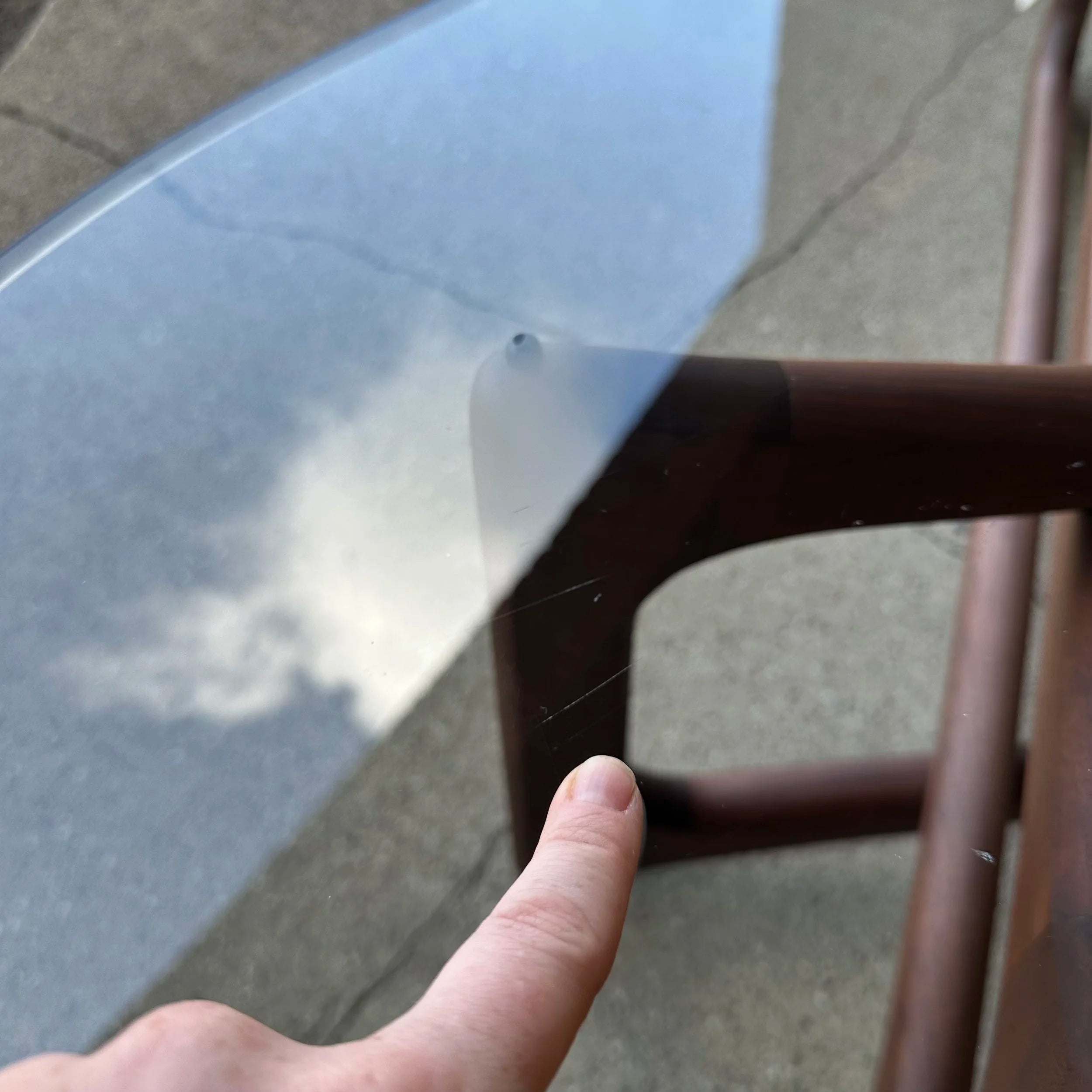 Mid-Century Modern Adrian Pearsall Kidney Shaped Glass Walnut Coffee Table