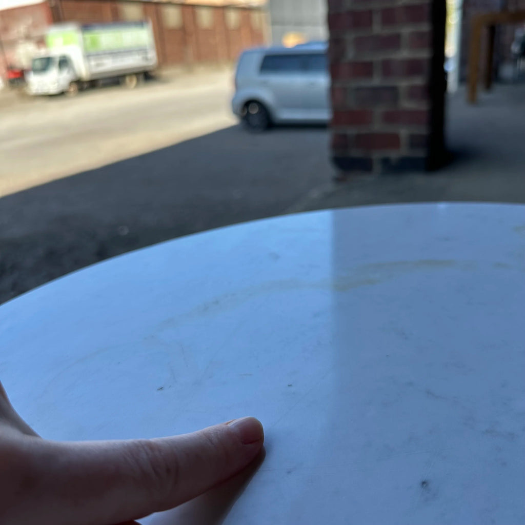 Italian Palladio Accent Table With Round Carrara Marble Top