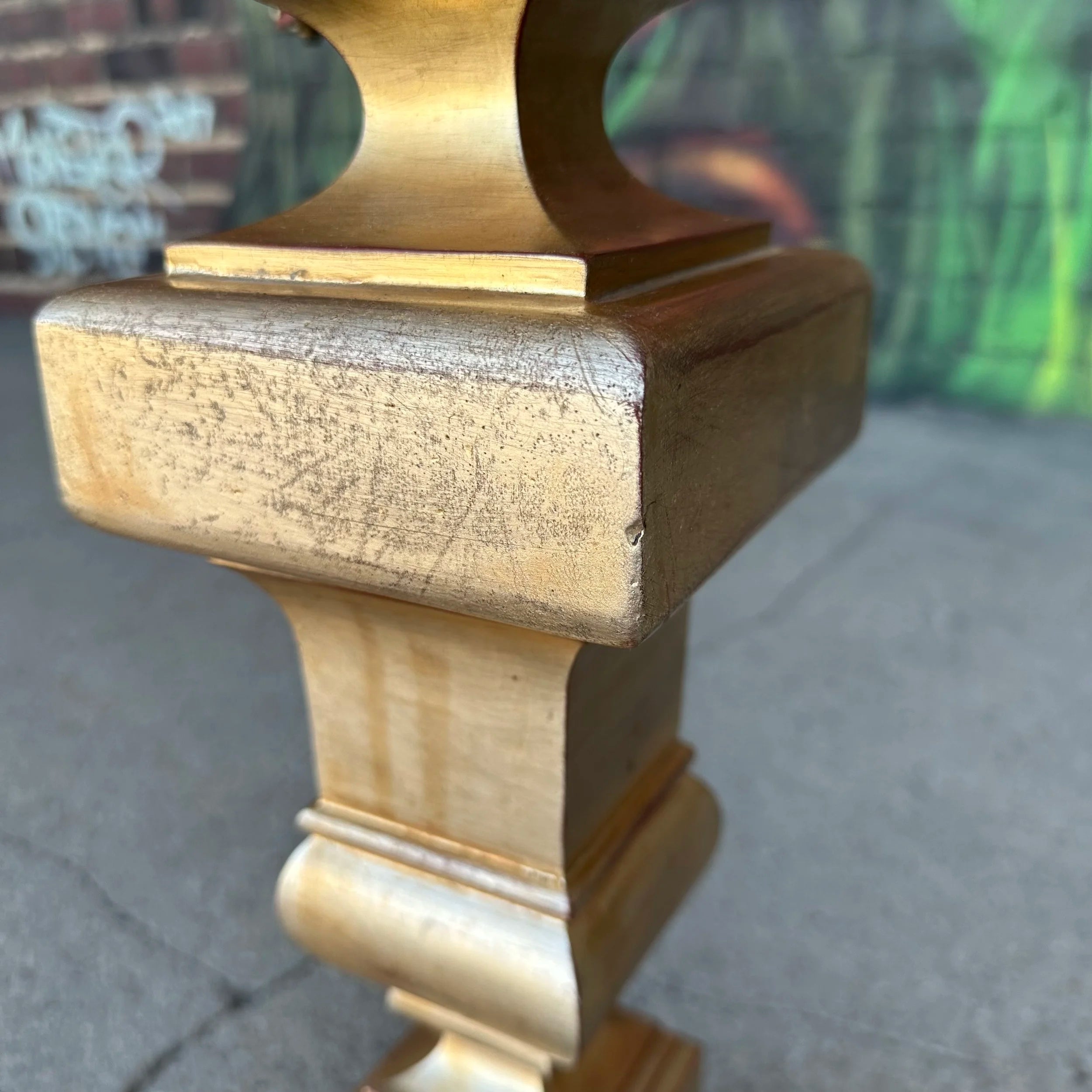 Italian Palladio Accent Table With Round Carrara Marble Top