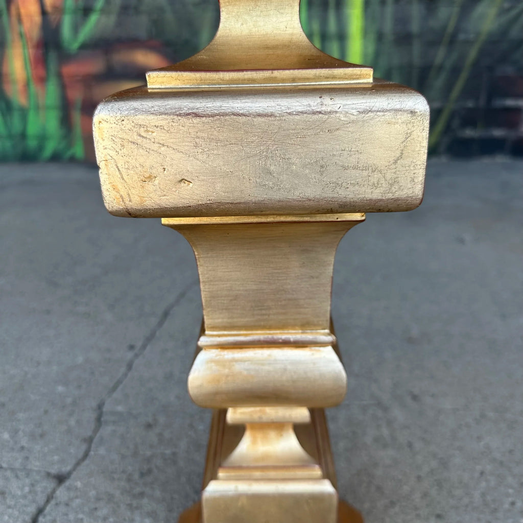 Italian Palladio Accent Table With Round Carrara Marble Top
