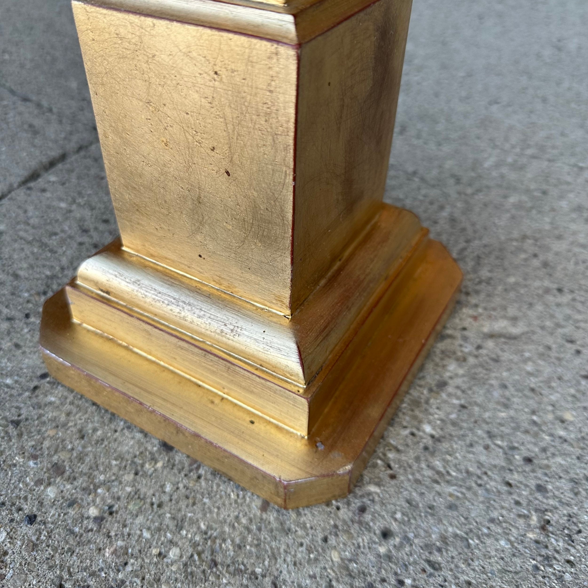 Italian Palladio Accent Table With Round Carrara Marble Top
