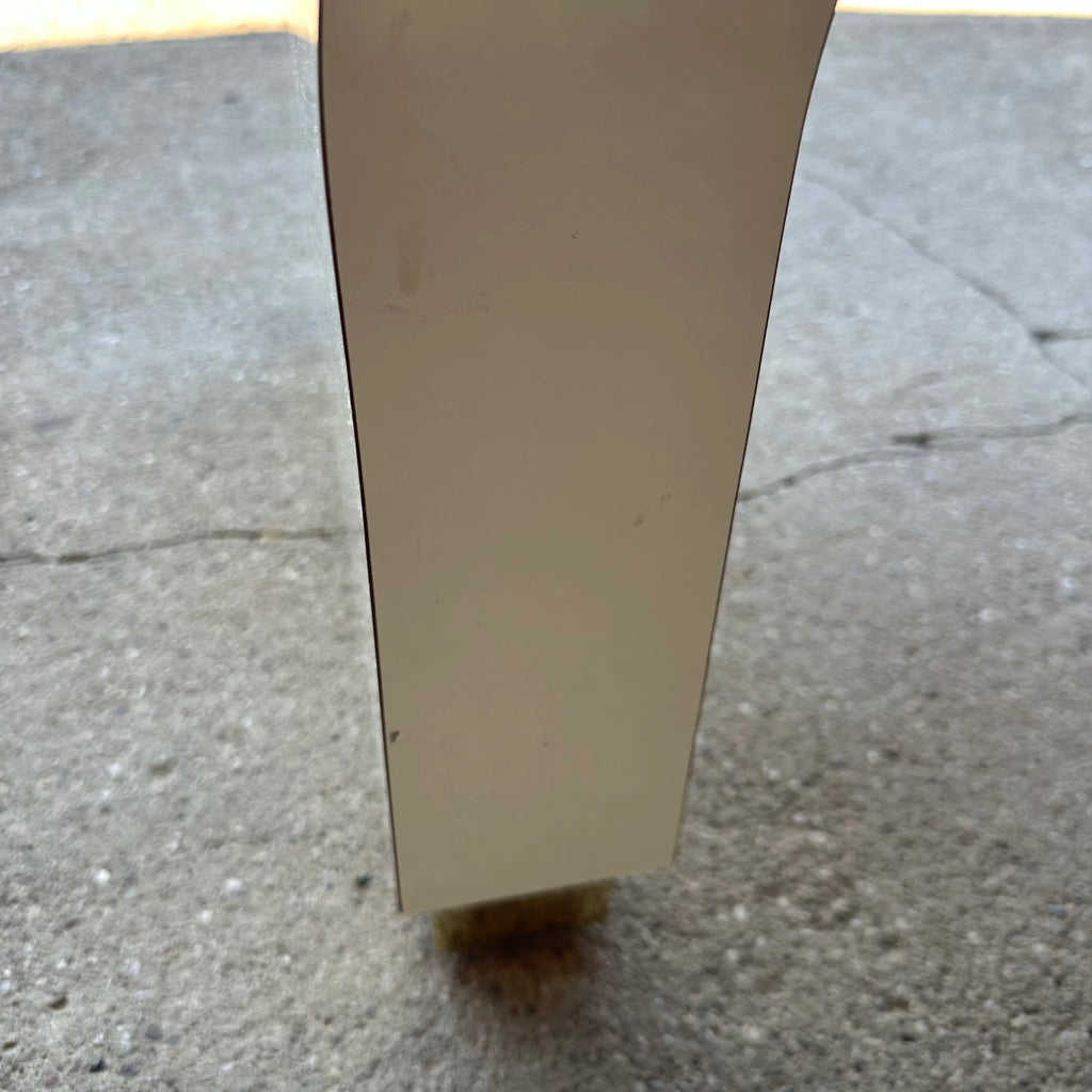 Postmodern Springer-Style Waterfall Edge Coffee Table Brass Capped