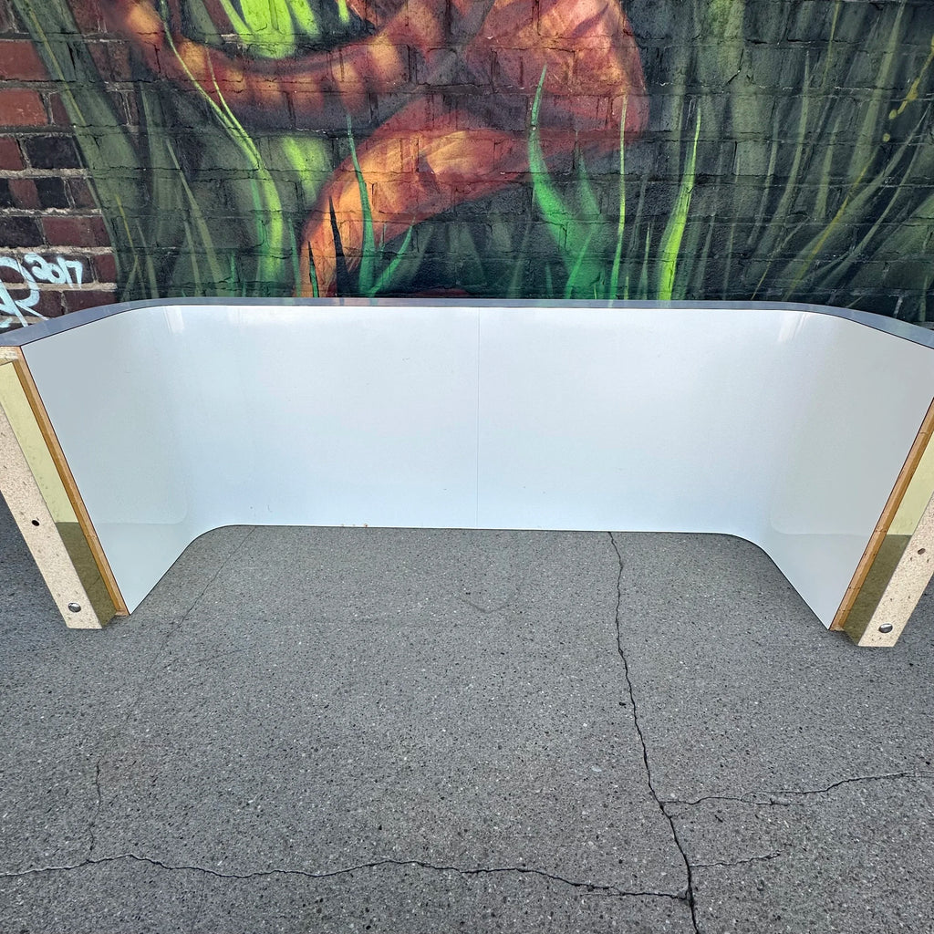 Postmodern Springer-Style Waterfall Edge Coffee Table Brass Capped