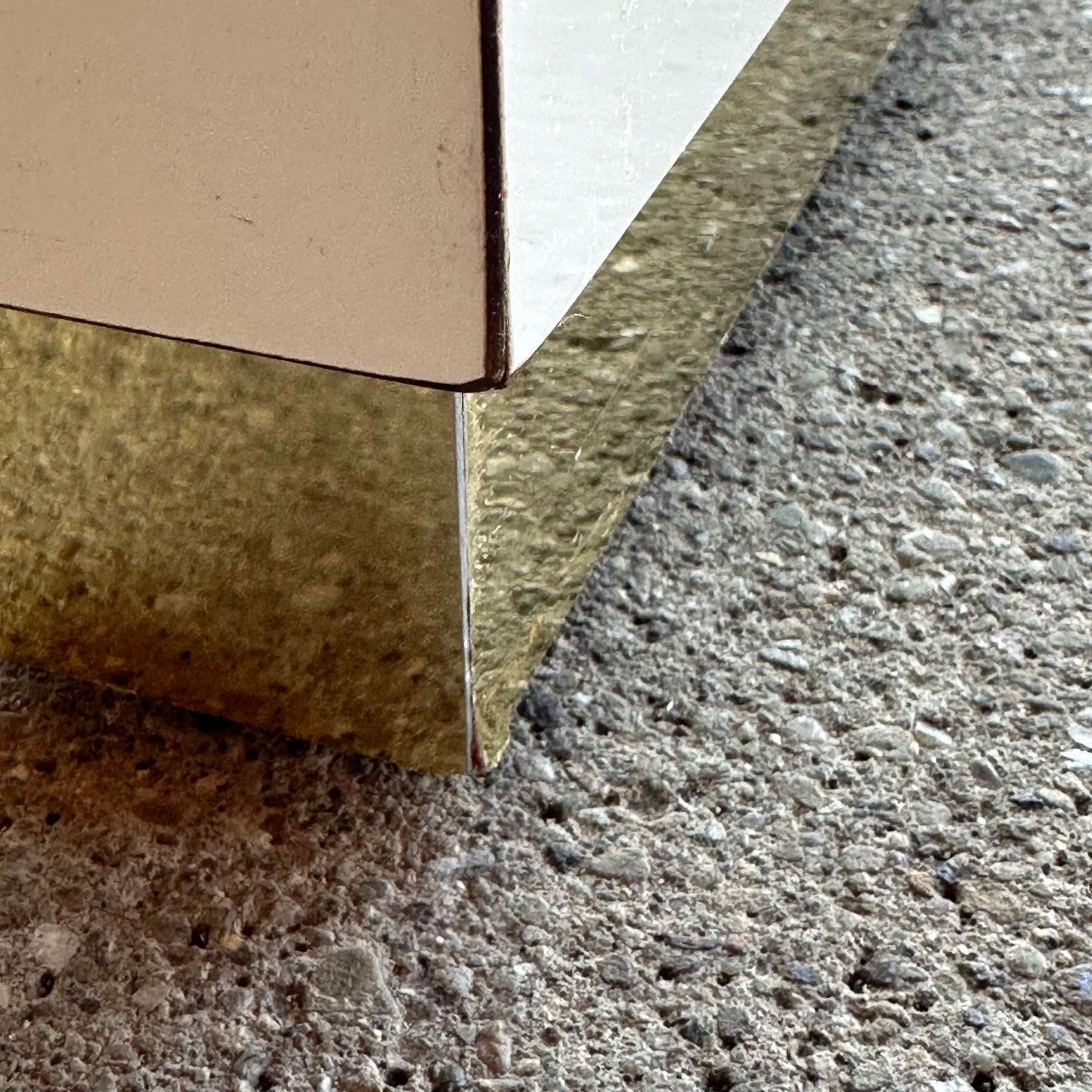 Postmodern Springer-Style Waterfall Edge Coffee Table Brass Capped