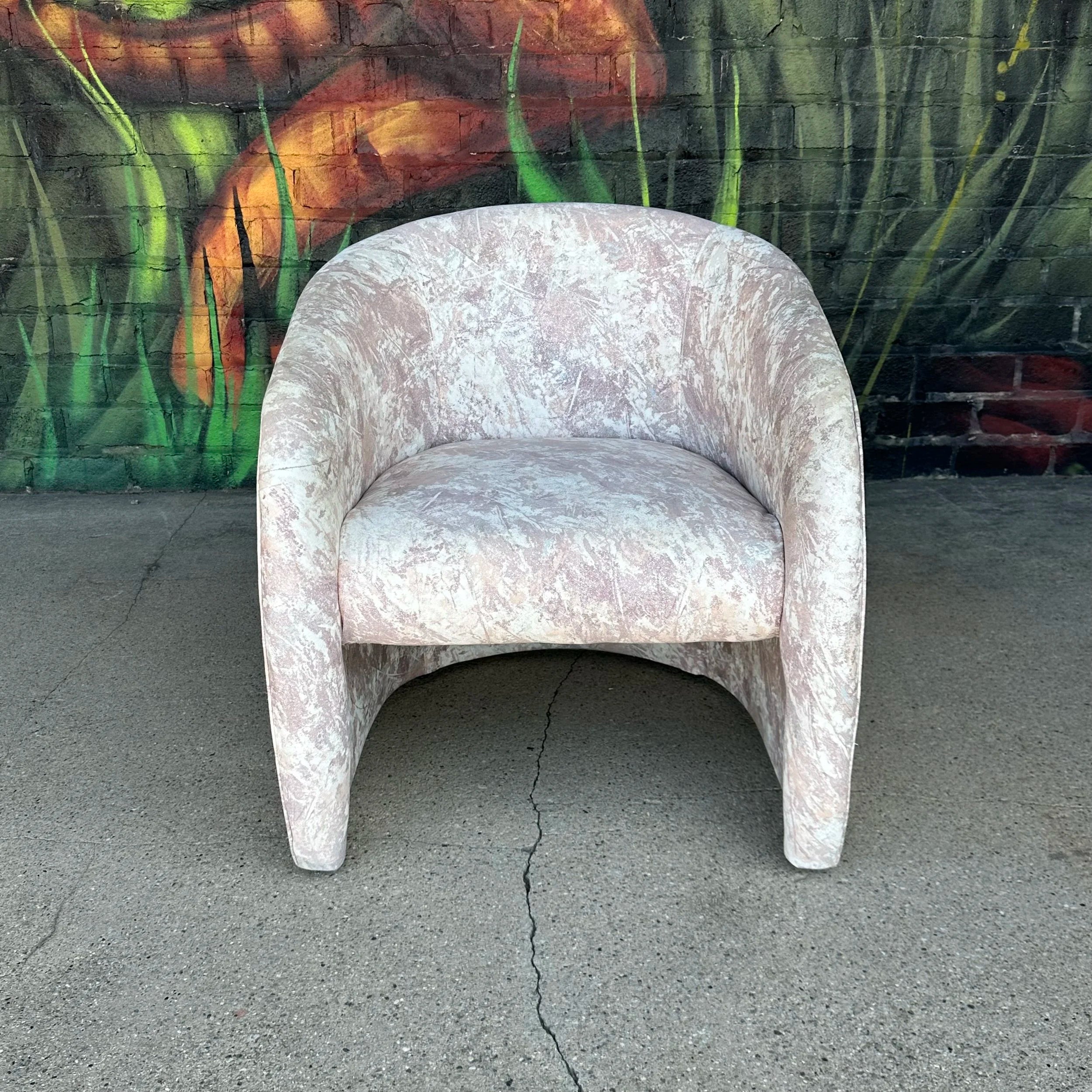 1980s Postmodern Brayton International Barrel-Backed Lounge Chair