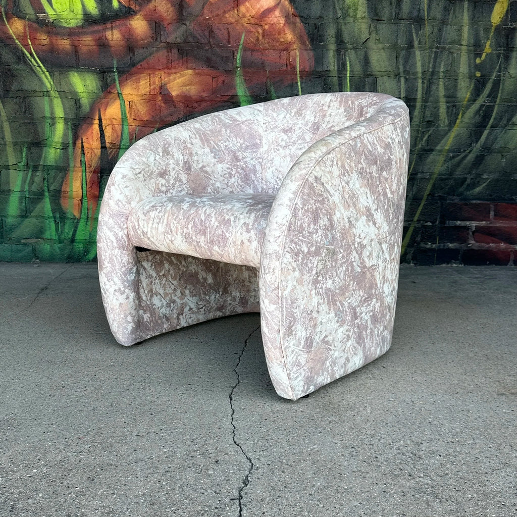 1980s Postmodern Brayton International Barrel-Backed Lounge Chair