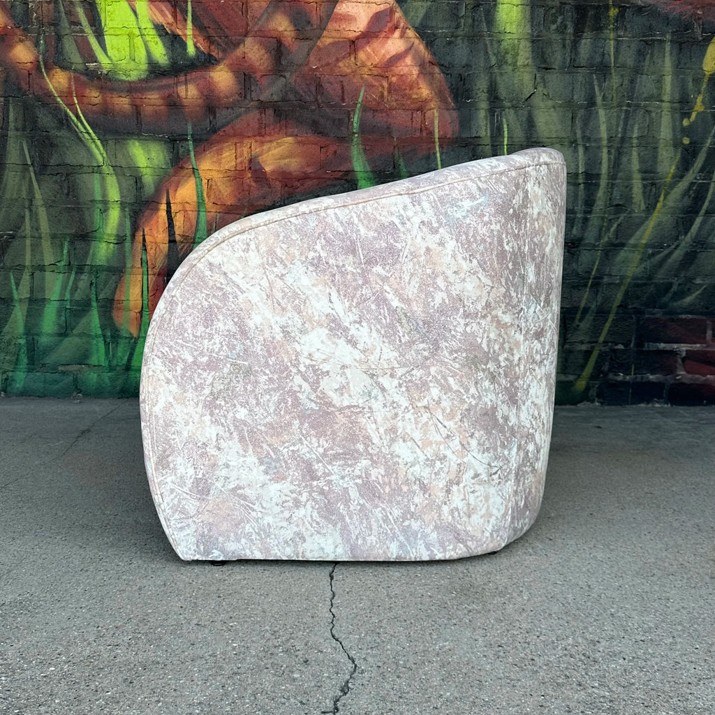 1980s Postmodern Brayton International Barrel-Backed Lounge Chair