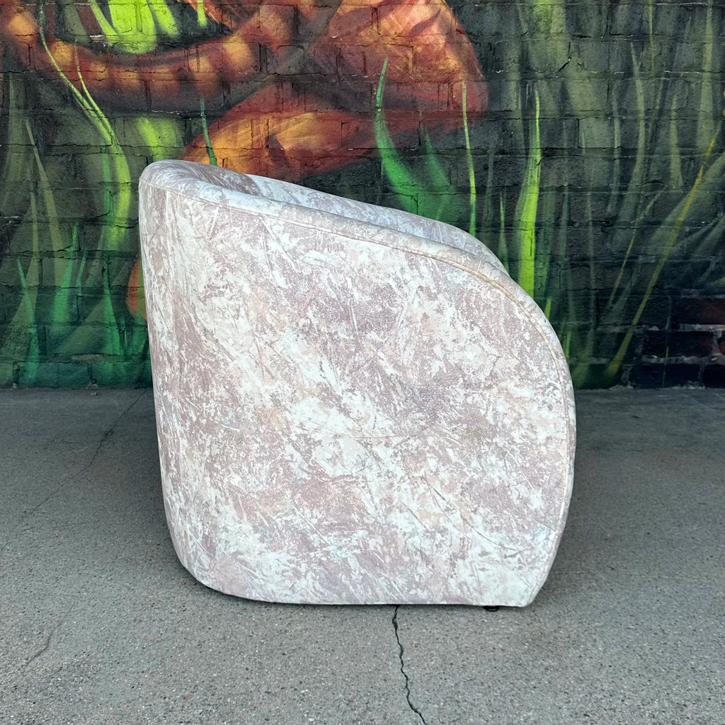 1980s Postmodern Brayton International Barrel-Backed Lounge Chair