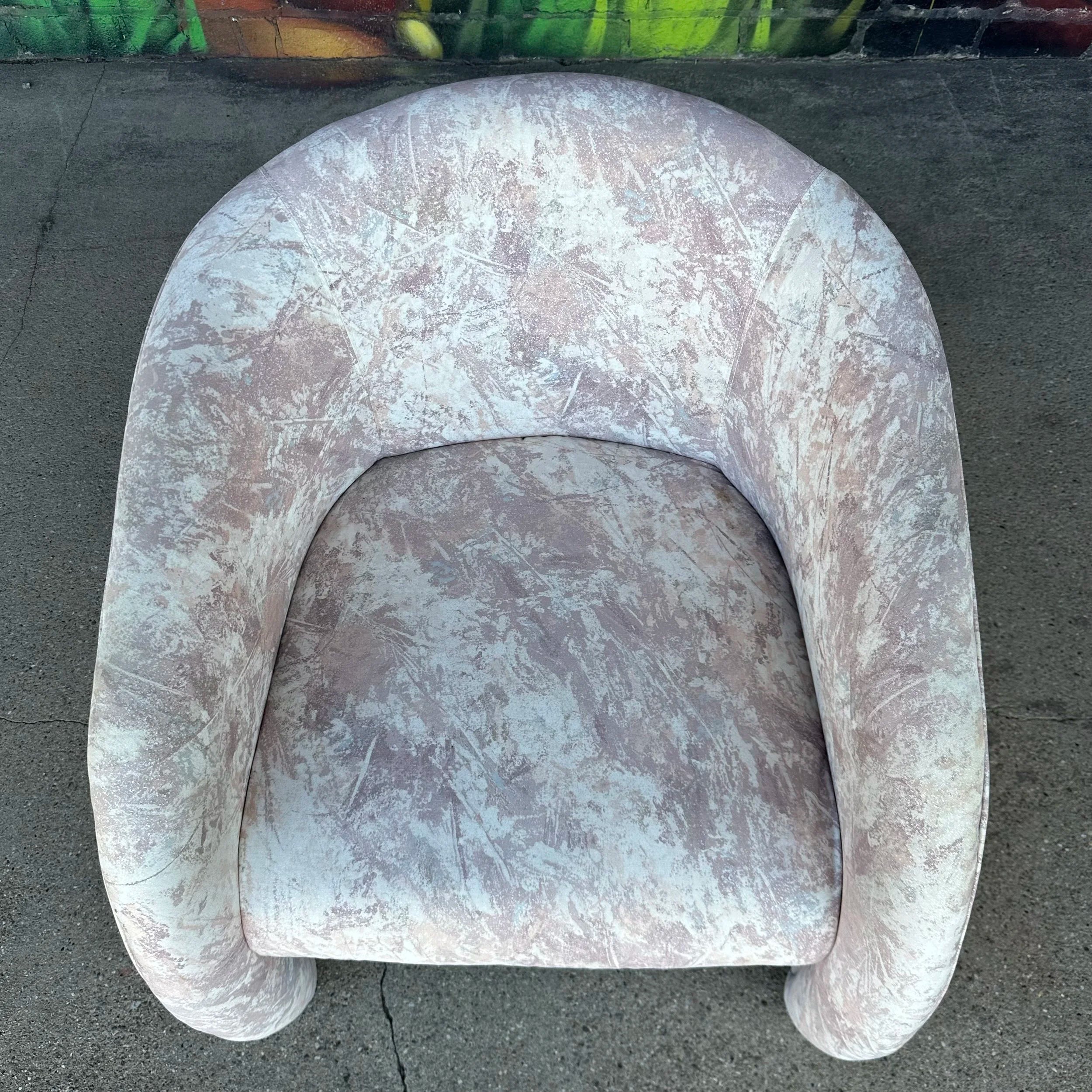1980s Postmodern Brayton International Barrel-Backed Lounge Chair