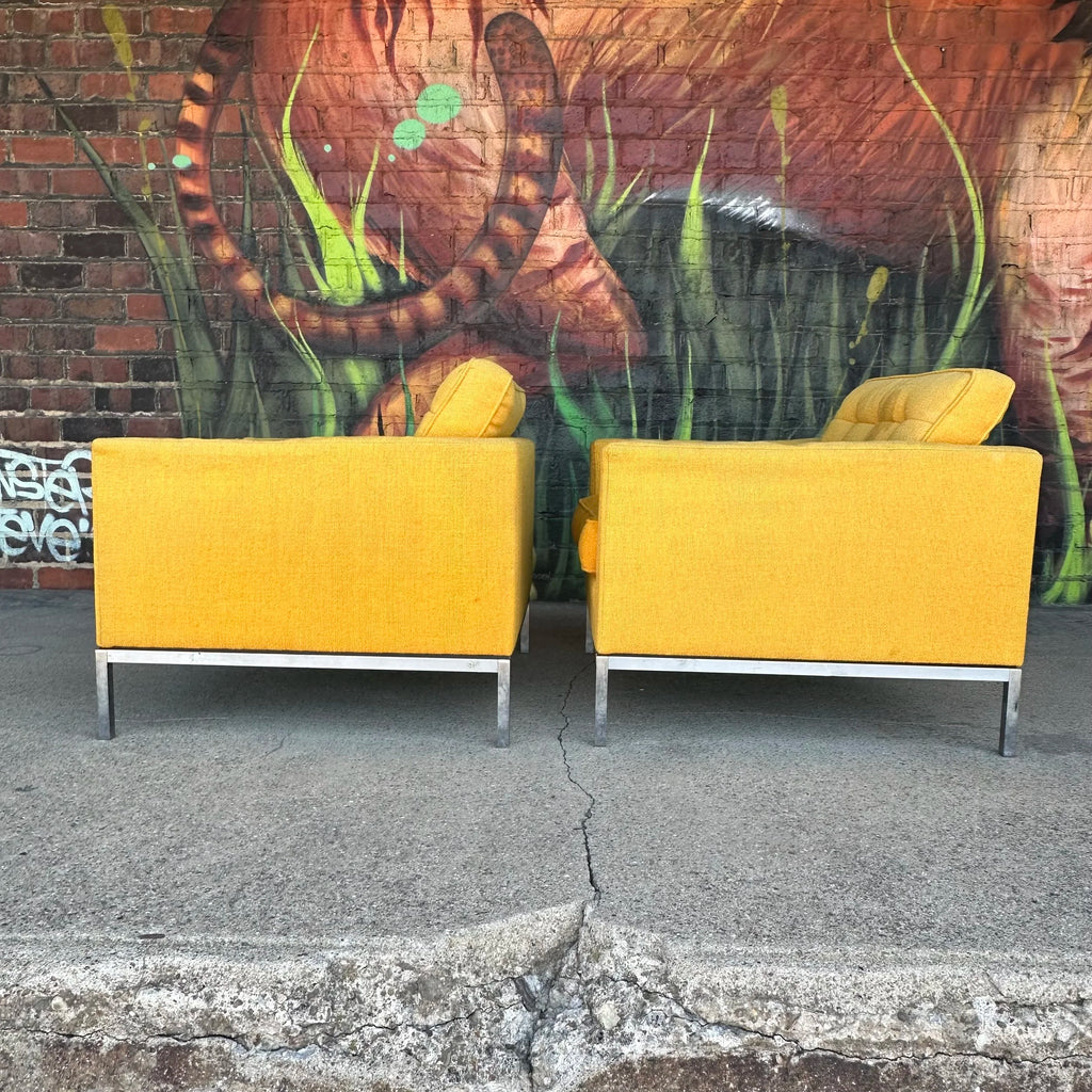 Pair of Florence Knoll “Relaxed” Lounge Club Chairs Mid Century Modern