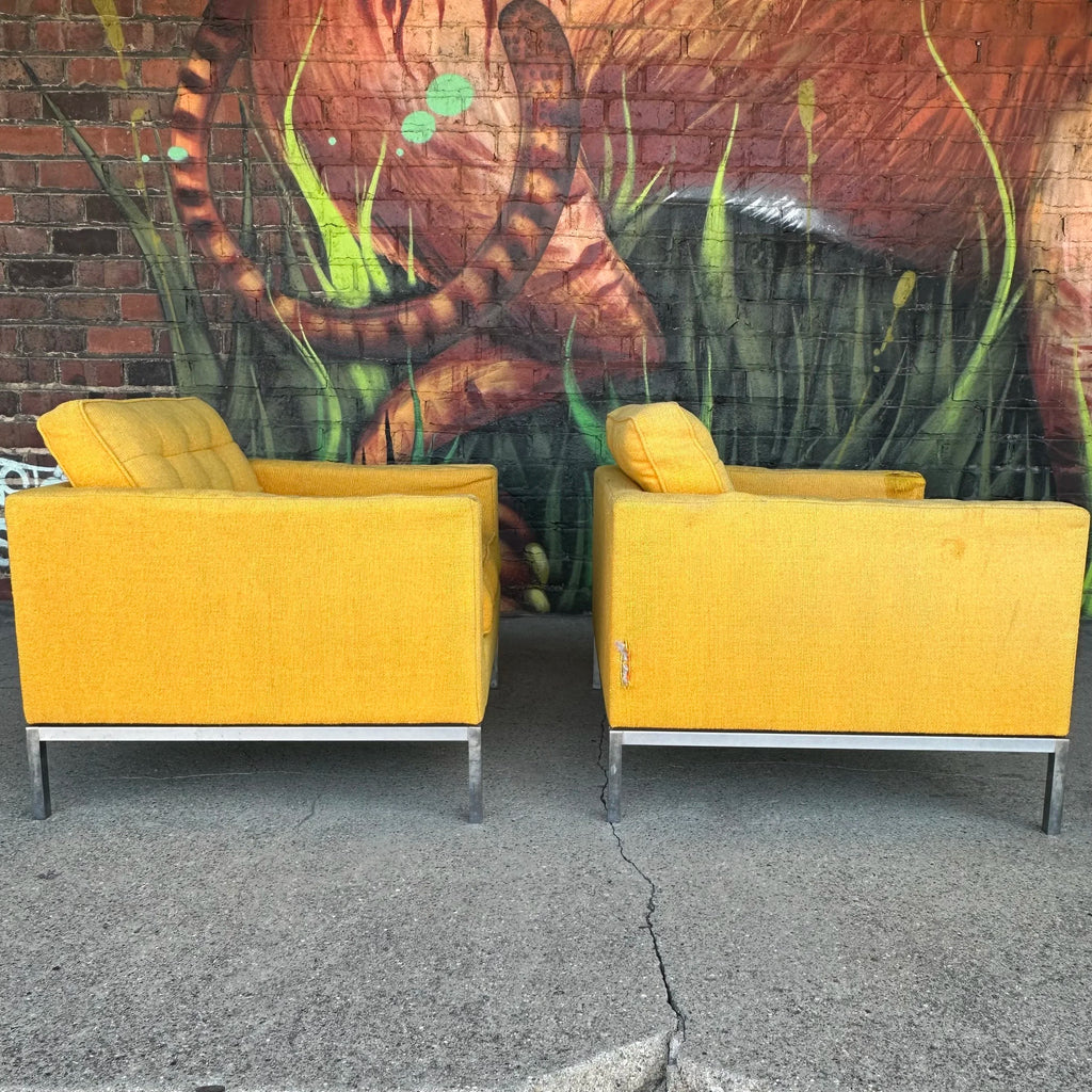Pair of Florence Knoll “Relaxed” Lounge Club Chairs Mid Century Modern