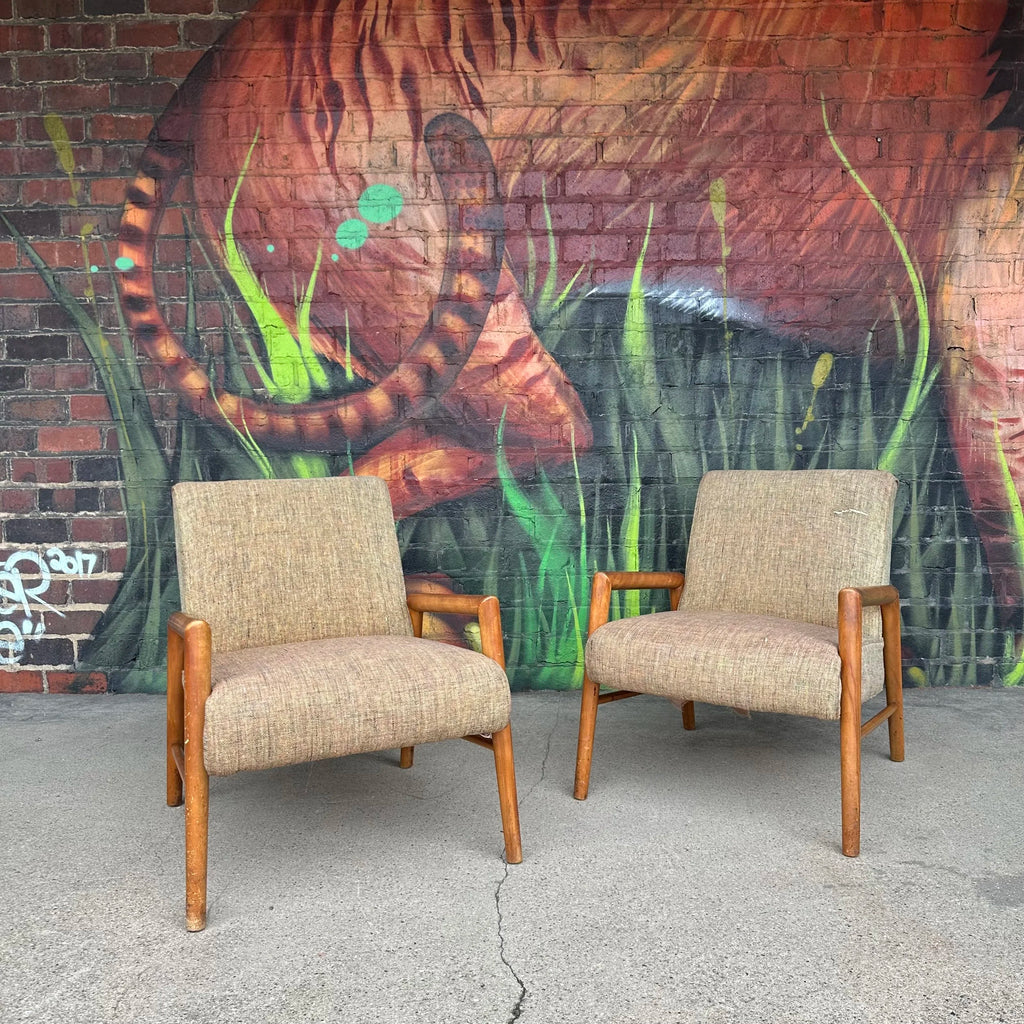 Pair of Vintage Mid-Century Leslie Diamond for Conant Ball Lounge Chairs
