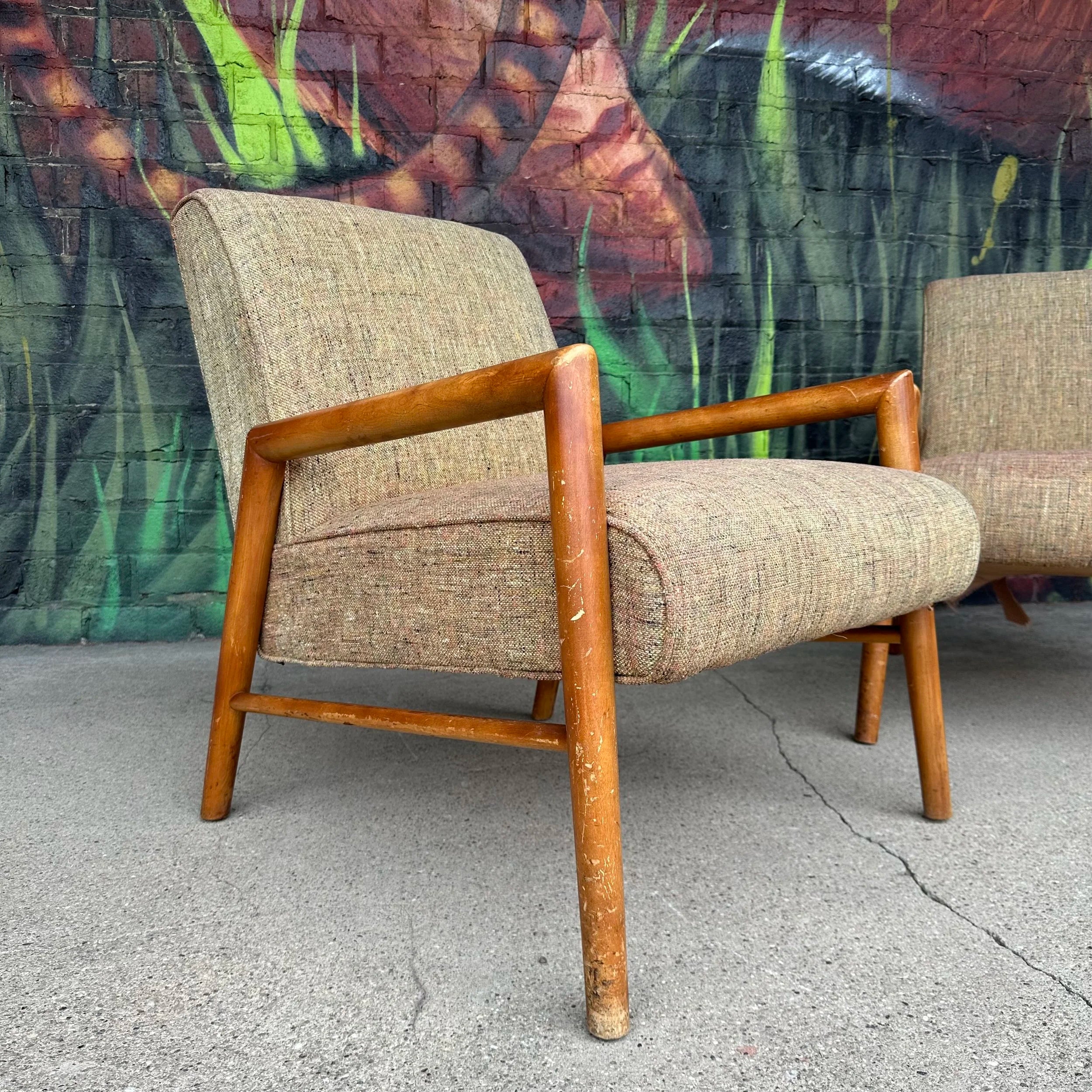 Pair of Vintage Mid-Century Leslie Diamond for Conant Ball Lounge Chairs