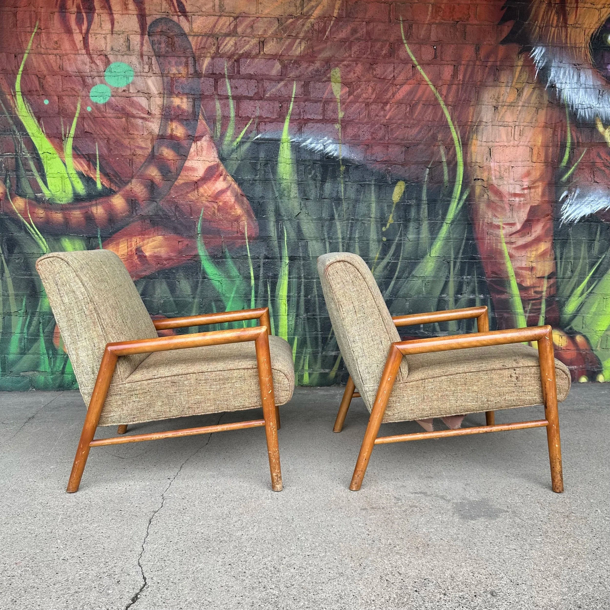 Pair of Vintage Mid-Century Leslie Diamond for Conant Ball Lounge Chairs