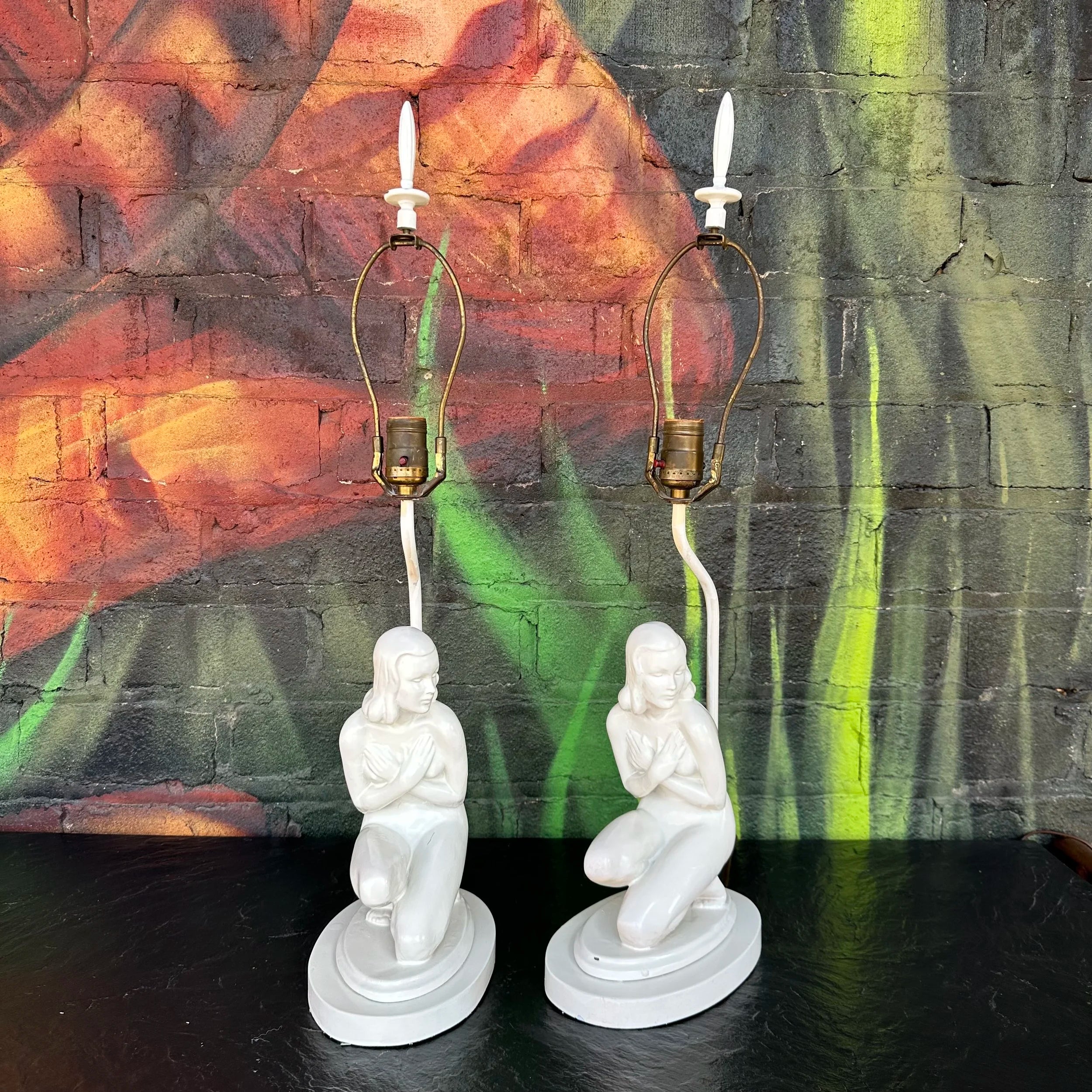 Pair of Art Deco Nude Table Lamps