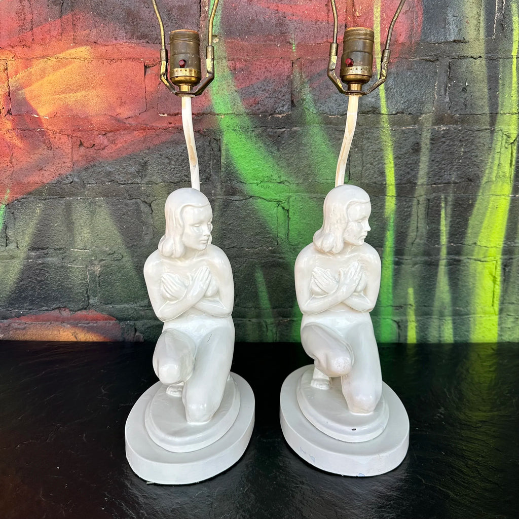 Pair of Art Deco Nude Table Lamps