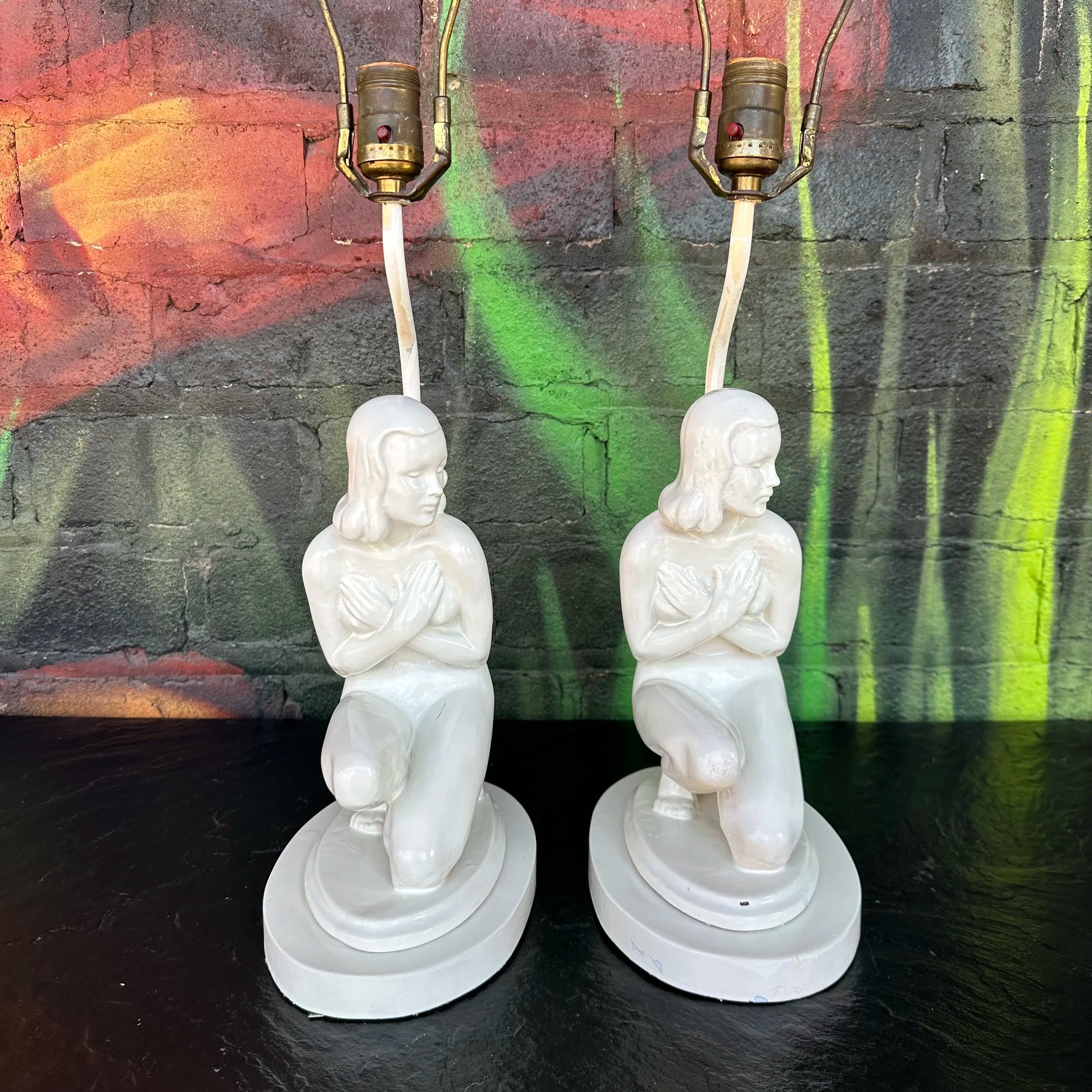 Pair of Art Deco Nude Table Lamps