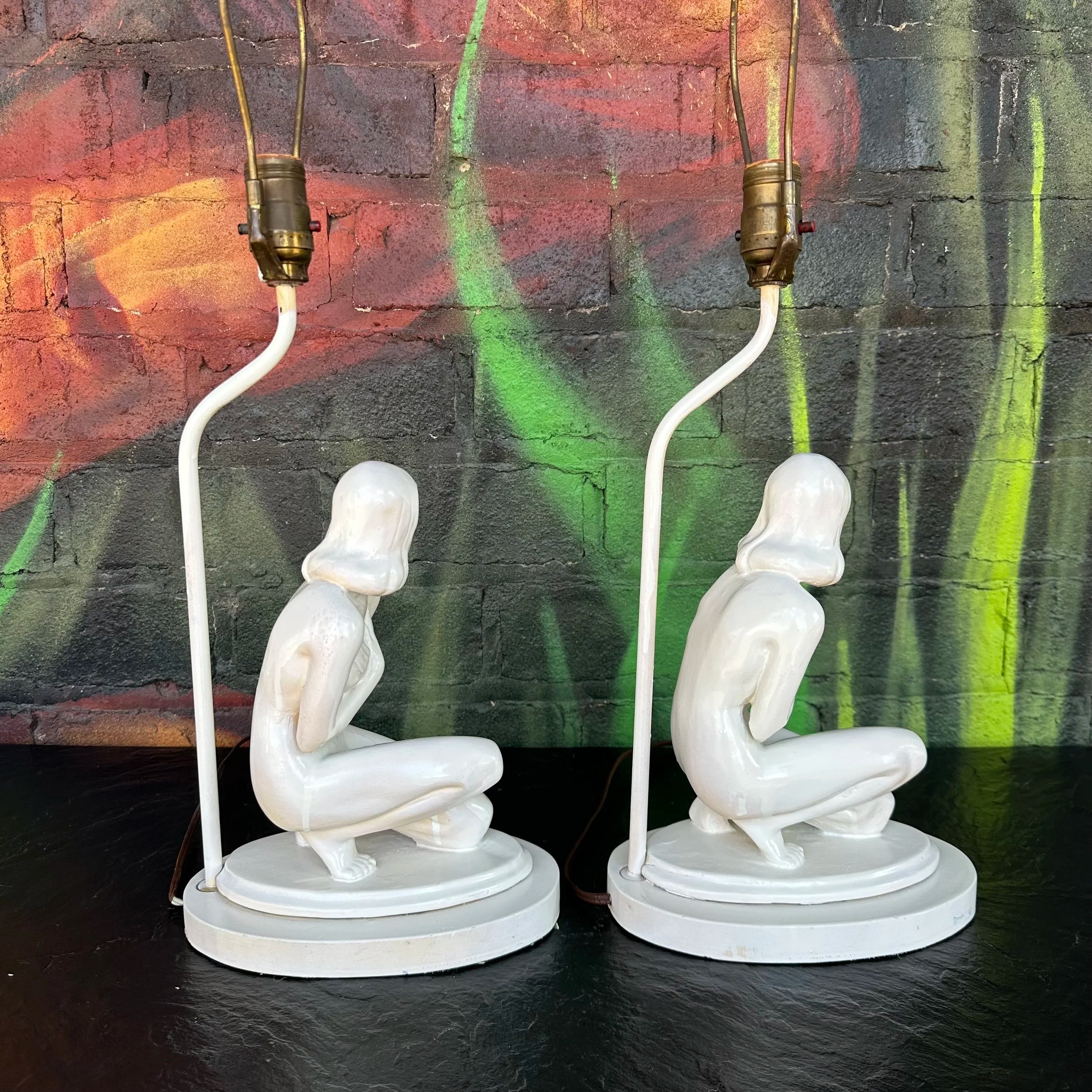 Pair of Art Deco Nude Table Lamps