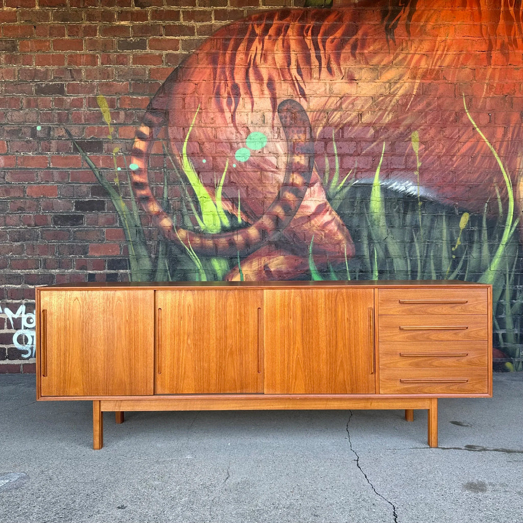 Mid Century Extra Long Teak Credenza